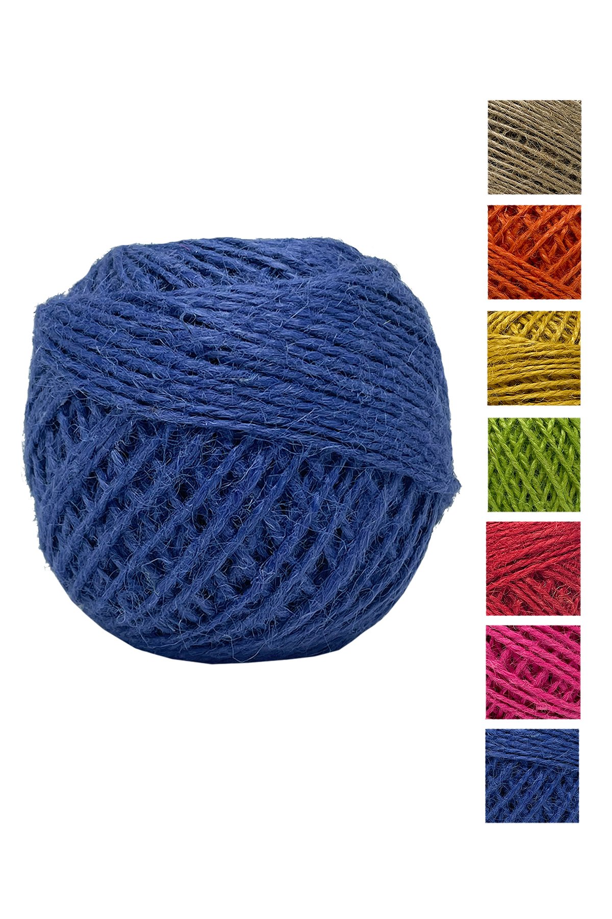 Vollen Yarn  Jüt İpi, Hasır Ipi, Çuval Ipi, Kırnap Ipi, Süsleme Ipi Kendir Ipi 100 Gr 100 metre - 4407 Saks Mavi