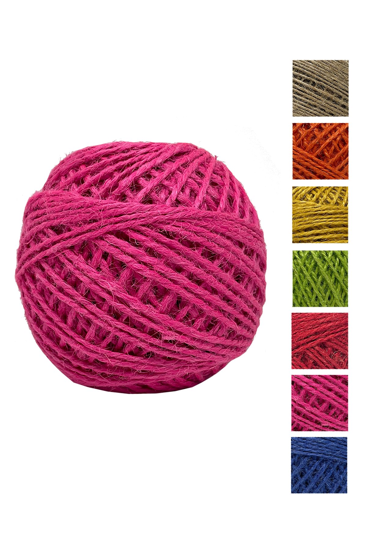 Vollen Yarn  Jüt İpi, Hasır Ipi, Çuval Ipi, Kırnap Ipi, Süsleme Ipi Kendir Ipi 100 Gr 100 metre - 4406 Pembe