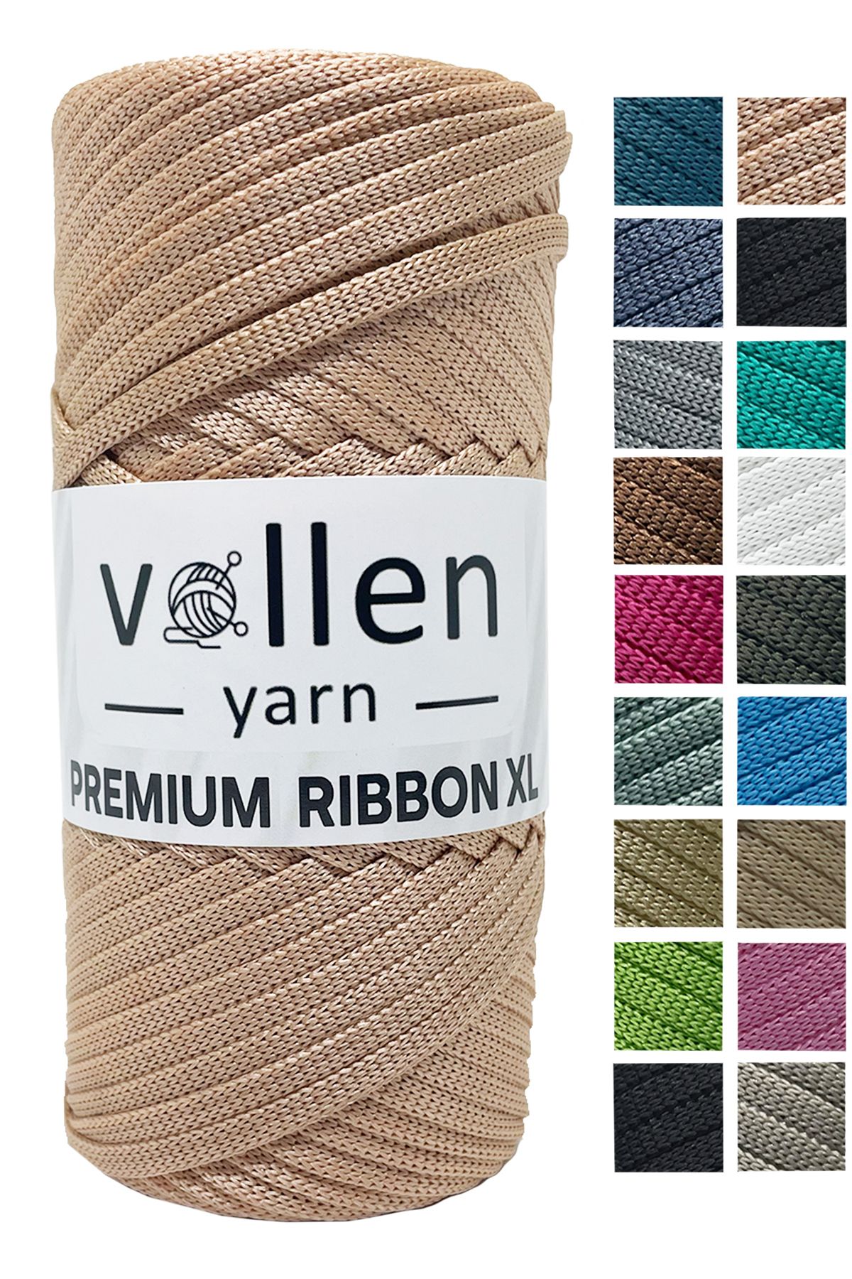 Vollen Yarn Premium 4mm Polyester Ribbon İpi 200Gr/100Mt