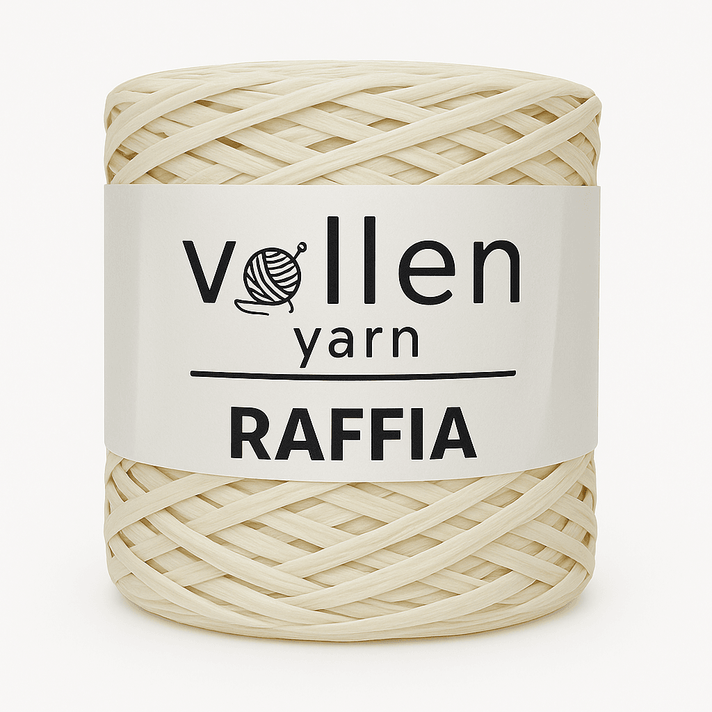 Vollen Yarn Premium Natural Raffia Rope 250Gr/400Mt - 810: Cream