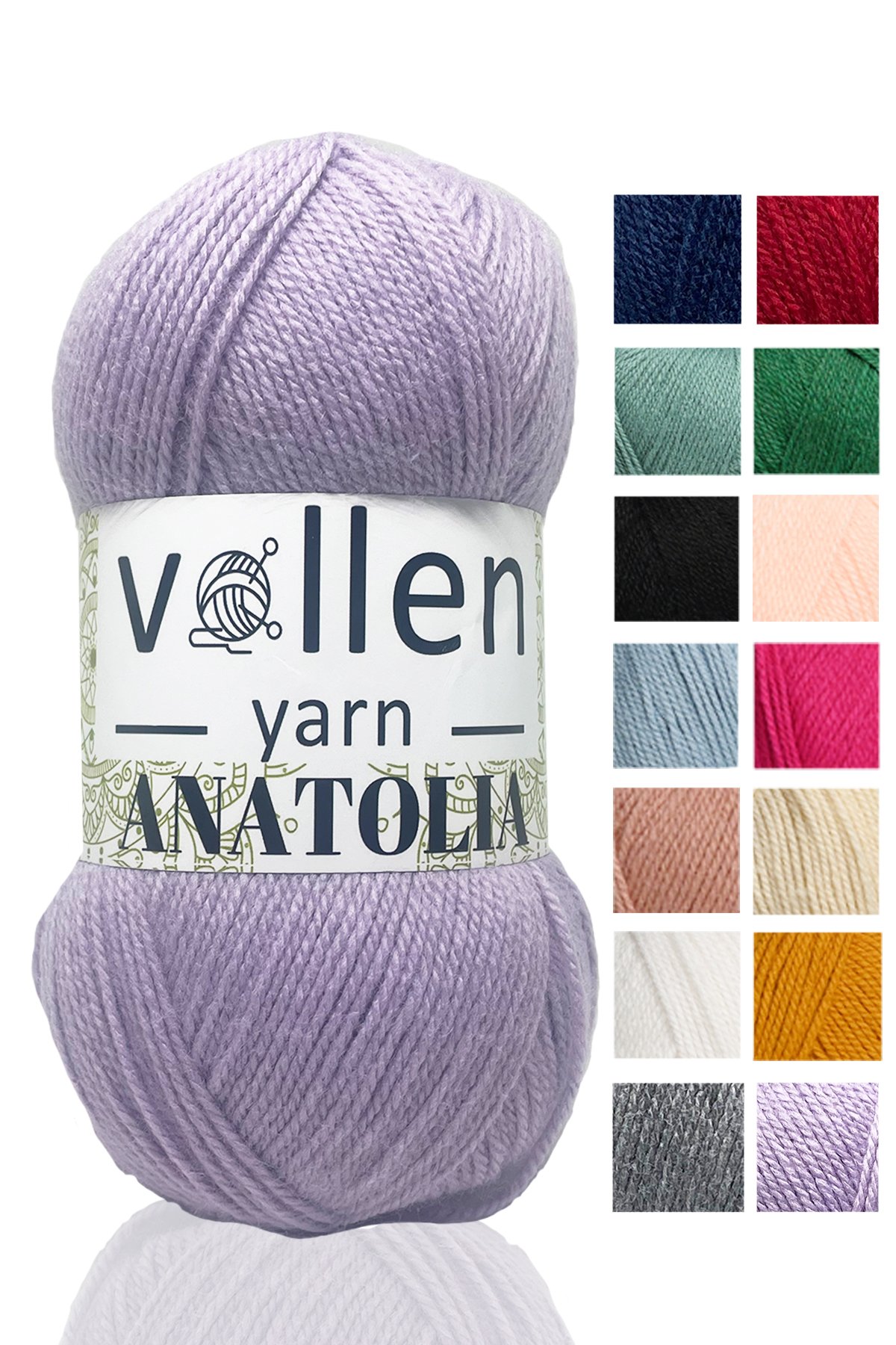 Vollen Yarn Anatolia El Örgü Ipi, Hırka Kazak Ip Atkı Patik Battaniye Ipi - Lila