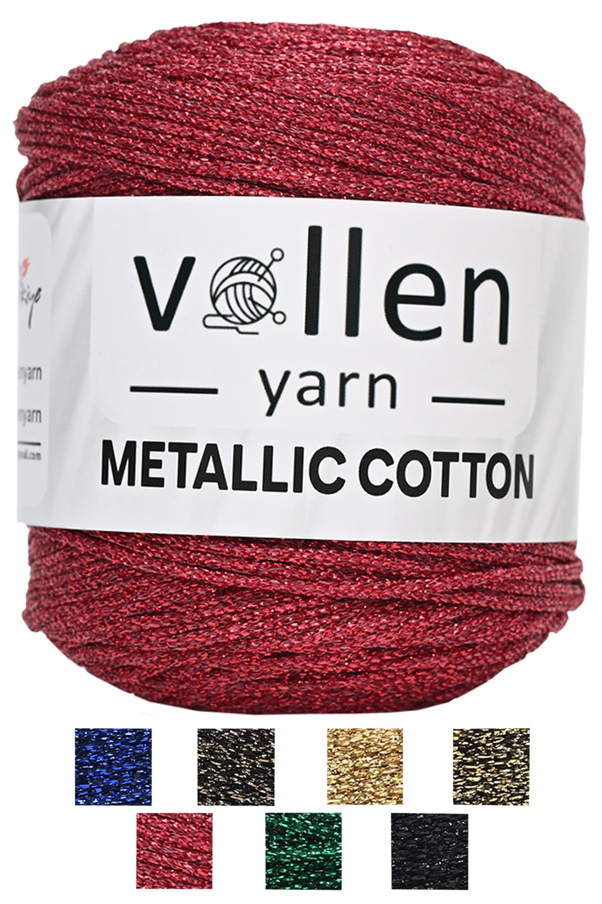 Vollen Yarn Premium Metallic Cotton Silvery Knitting rope,evening dress bag rope,supla rope,vest rope,cheerleading rope,100gr 150mt