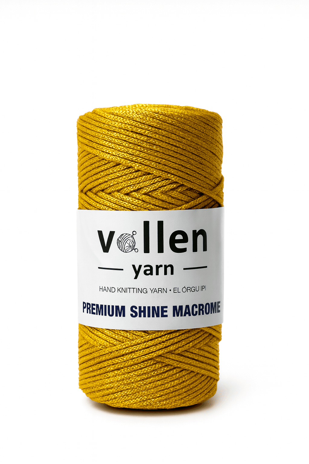  Vollen Yarn Premium Shine (Simli) Polyester Makrome 100Gr/150M ,çanta ipi,supla ipi,bileklik ipi - 3808:Sarı
