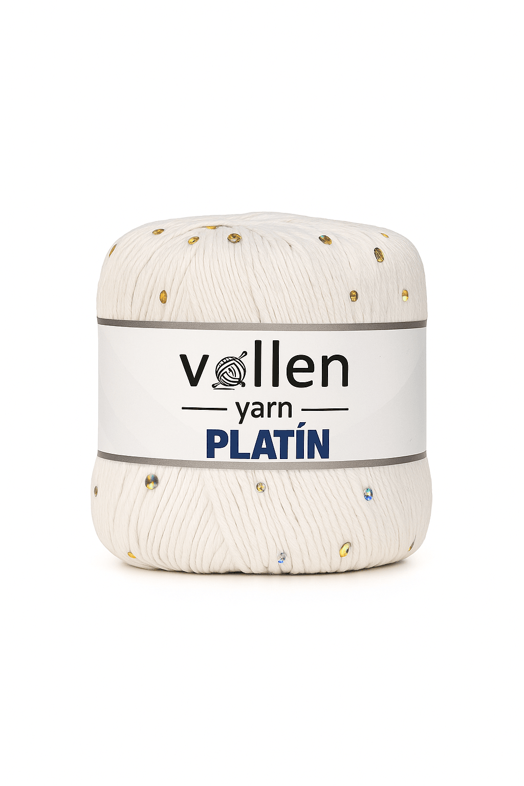 Platin Pullu Örgü İpi,Parlak Simli Tığ ve Şiş Uyumlu Yün - Beyaz