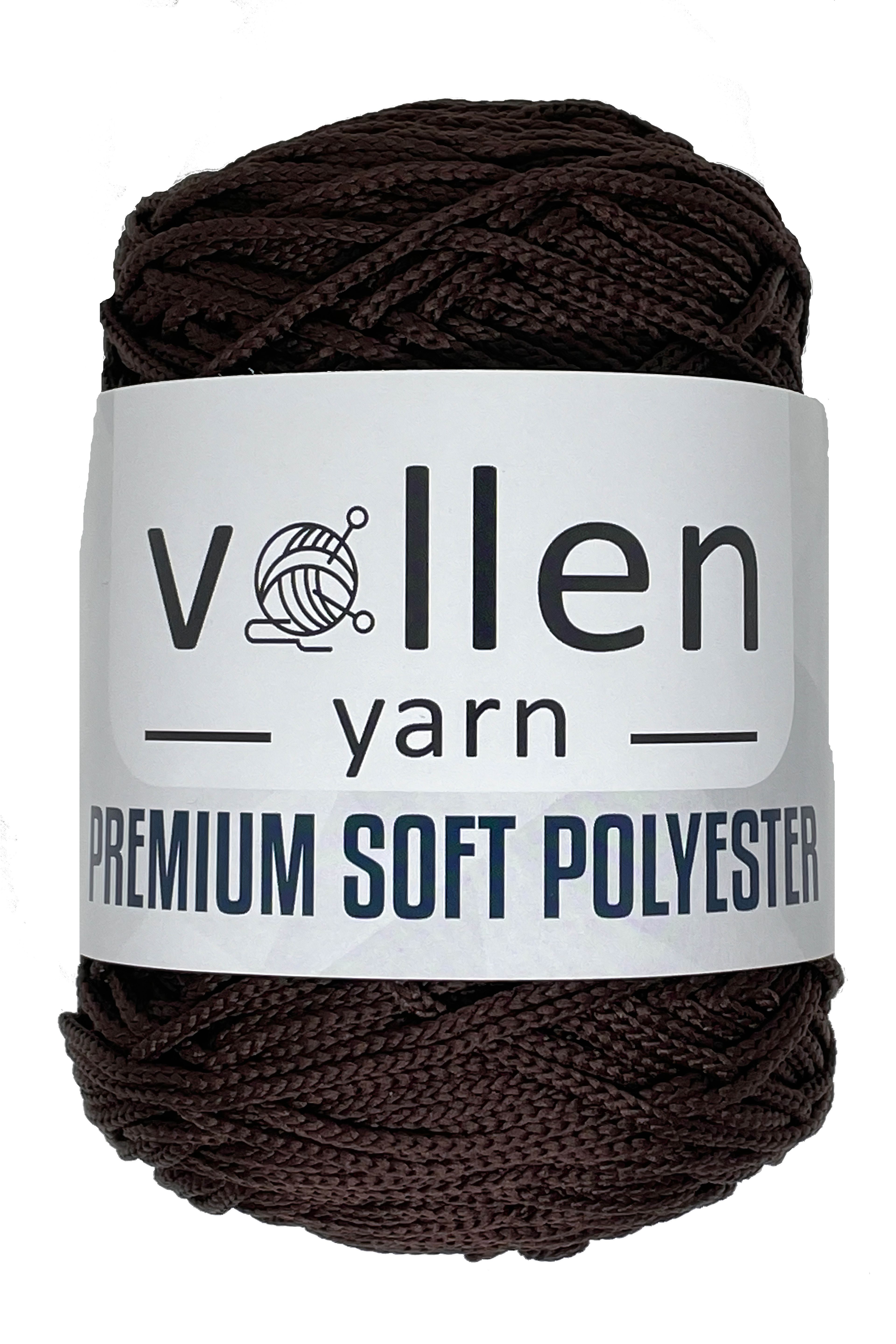 Vollen Yarn Polyester Soft Macrame Hobby Ipi 250 Grams-175 Meters Bag Ipi Premium Polyester Macrame Ipi Supla - 1703 BROWN