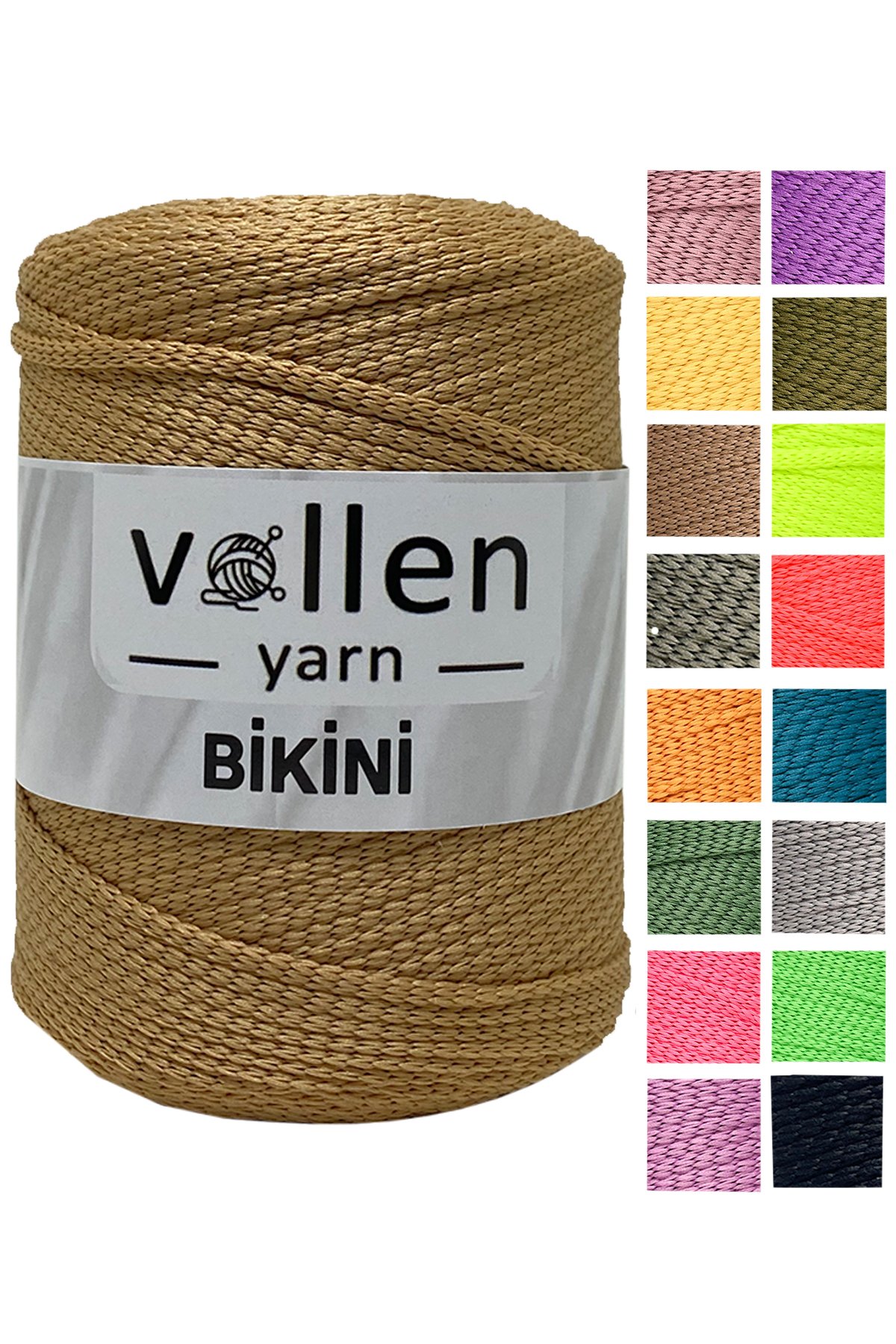 Vollen Yarn Bikini Mayo İpi,Su Tutmaz,Yazlık Pareo,Elbise,Şort,Bluz ipliği 100Gr/165Mt - 2918:Hardal