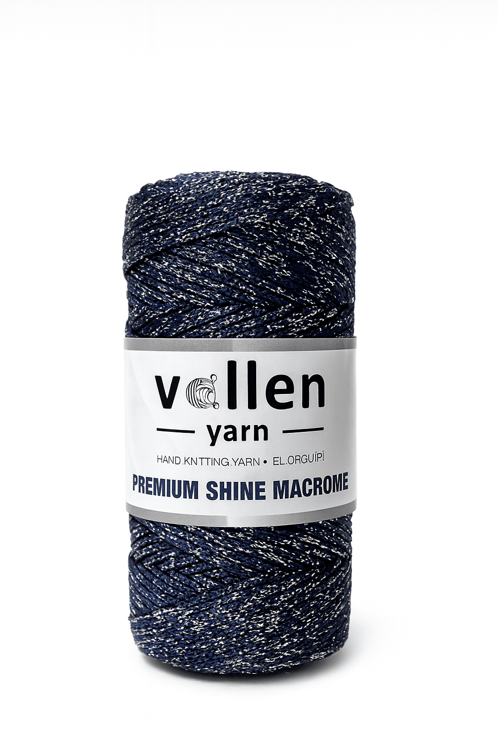  Vollen Yarn Premium Shine (Simli) Polyester Makrome 100Gr/150M ,çanta ipi,supla ipi,bileklik ipi - 3806:Lacivert