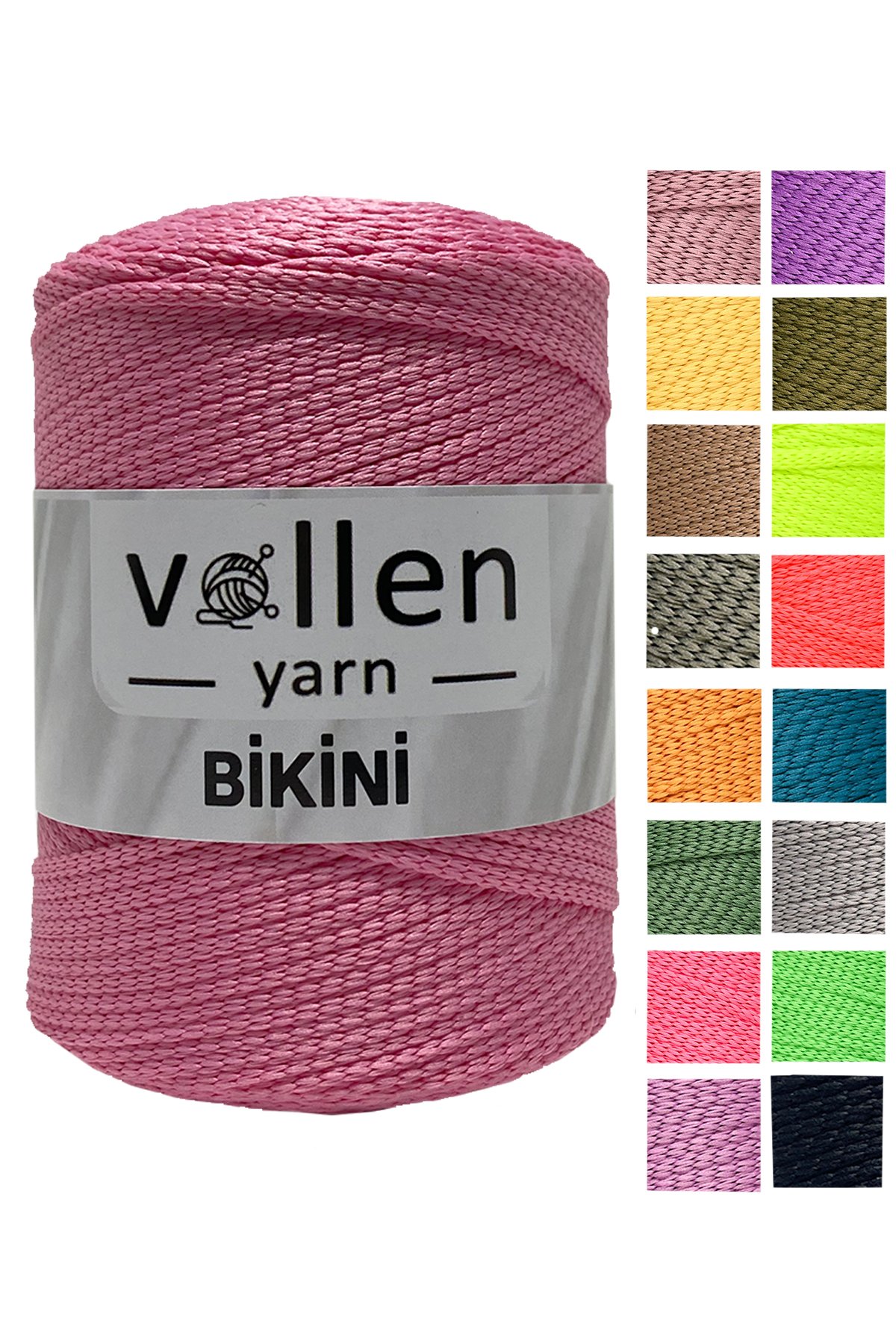 Vollen Yarn Bikini Mayo İpi,Su Tutmaz,Yazlık Pareo,Elbise,Şort,Bluz ipliği 100Gr/165Mt - 2917:Pembe