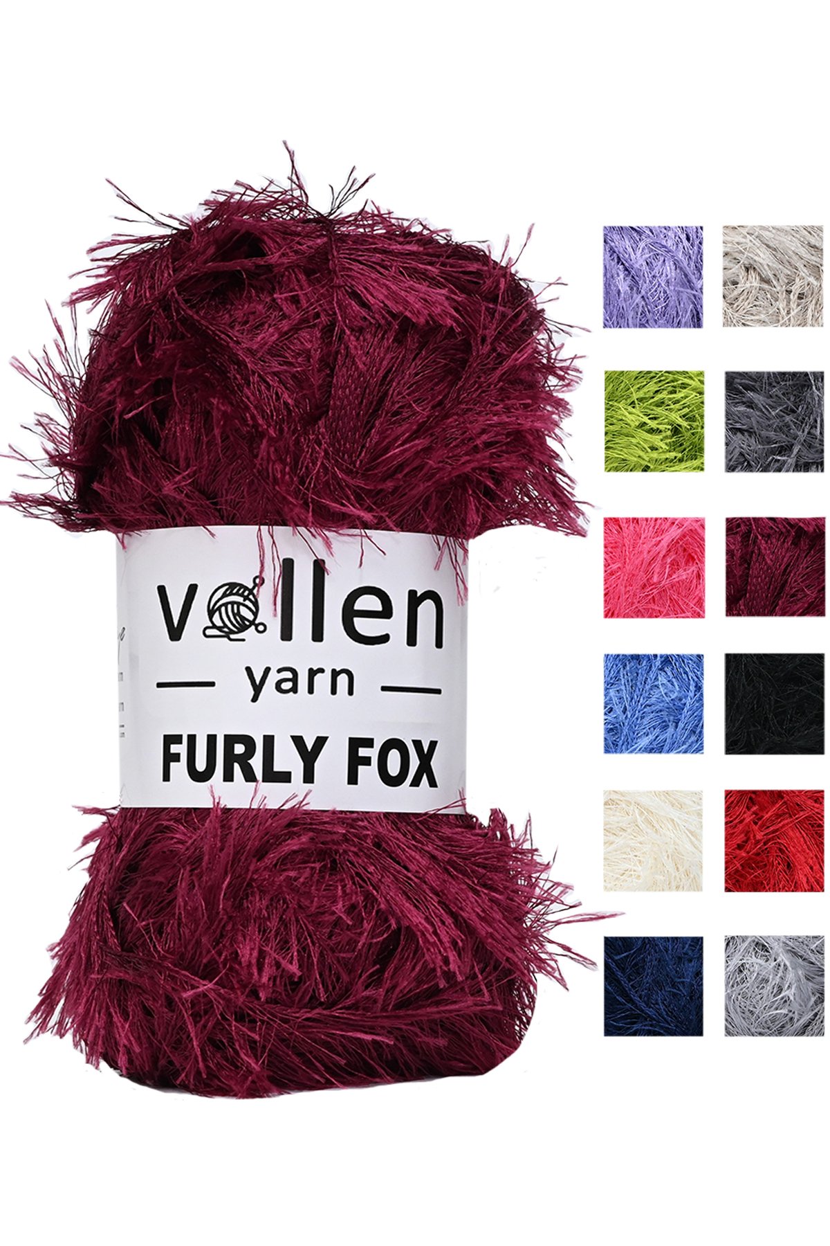 Vollen Yarn Furly Fox El Örgü İpi Hırka Kazak İpliği,Tuylu ip,Pelus İp,Sakalli ip,Battaniye ipi,Paspas ipi