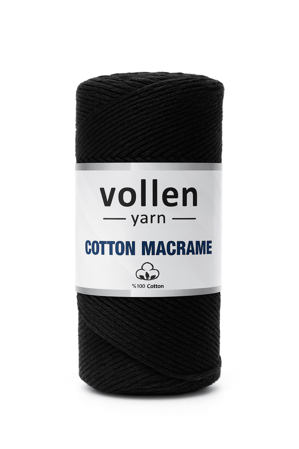 Premıum Koton Pamuk Makrome İpi,2mm Pamuk Zincir Makrome,supla,çanta ipi - 4108-Siyah