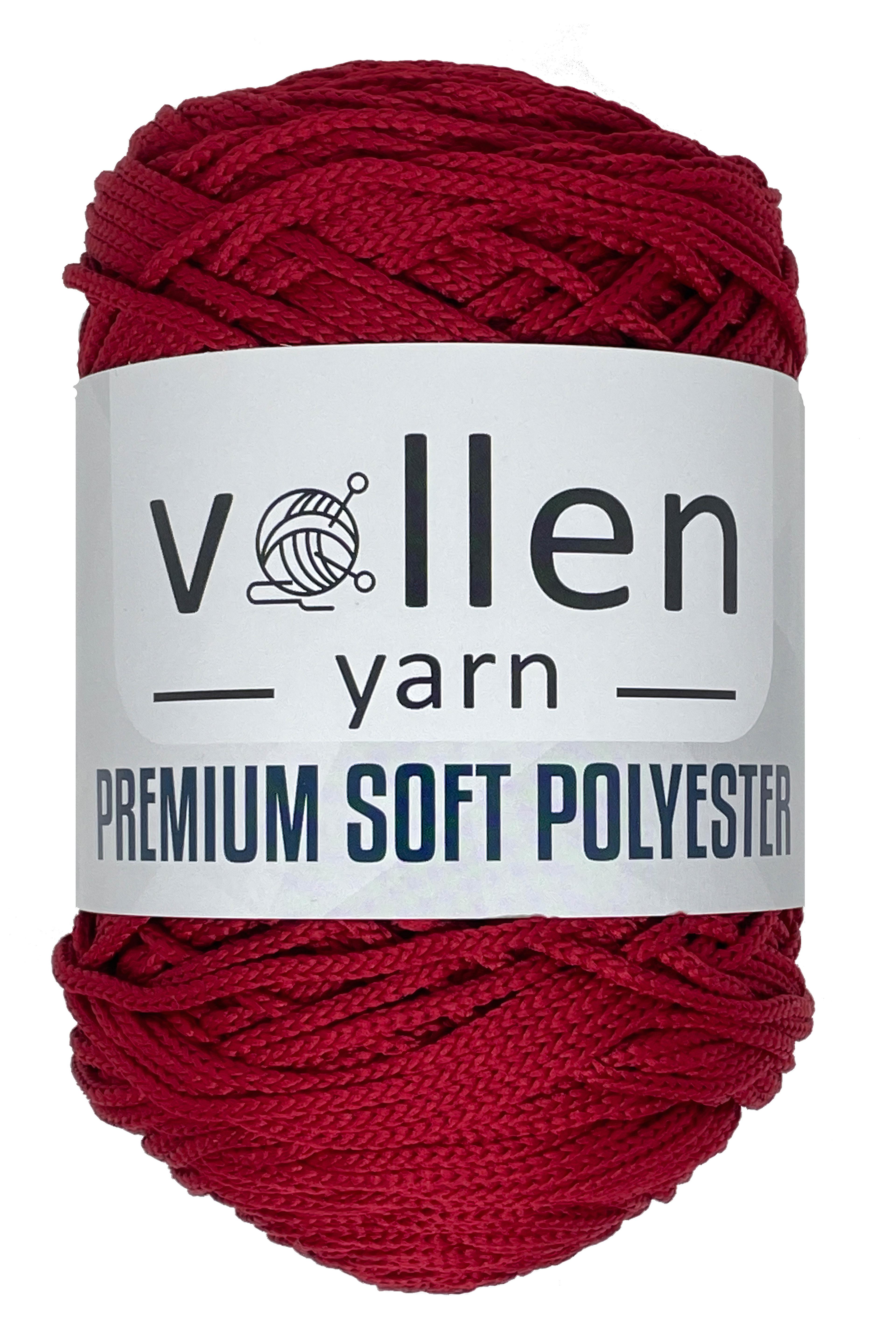 Vollen Yarn Polyester Soft Macrame Hobby Ipi 250 Grams-175 Meters Bag Ipi Premium Polyester Macrame Ipi Supla - 1708 RED