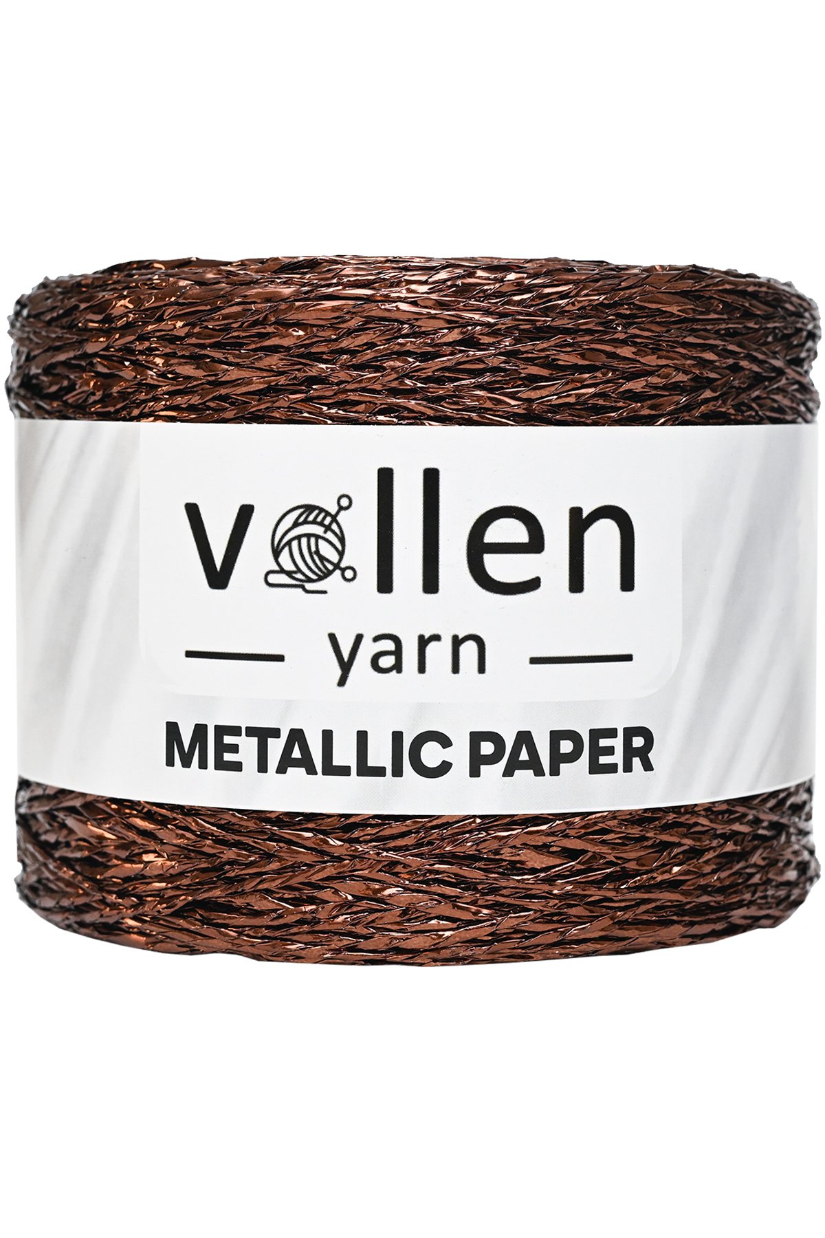 Vollen Yarn Premium Metalik Parlak Kağıt İpi 250gr/400mt - 2605-KAHVERENGİ