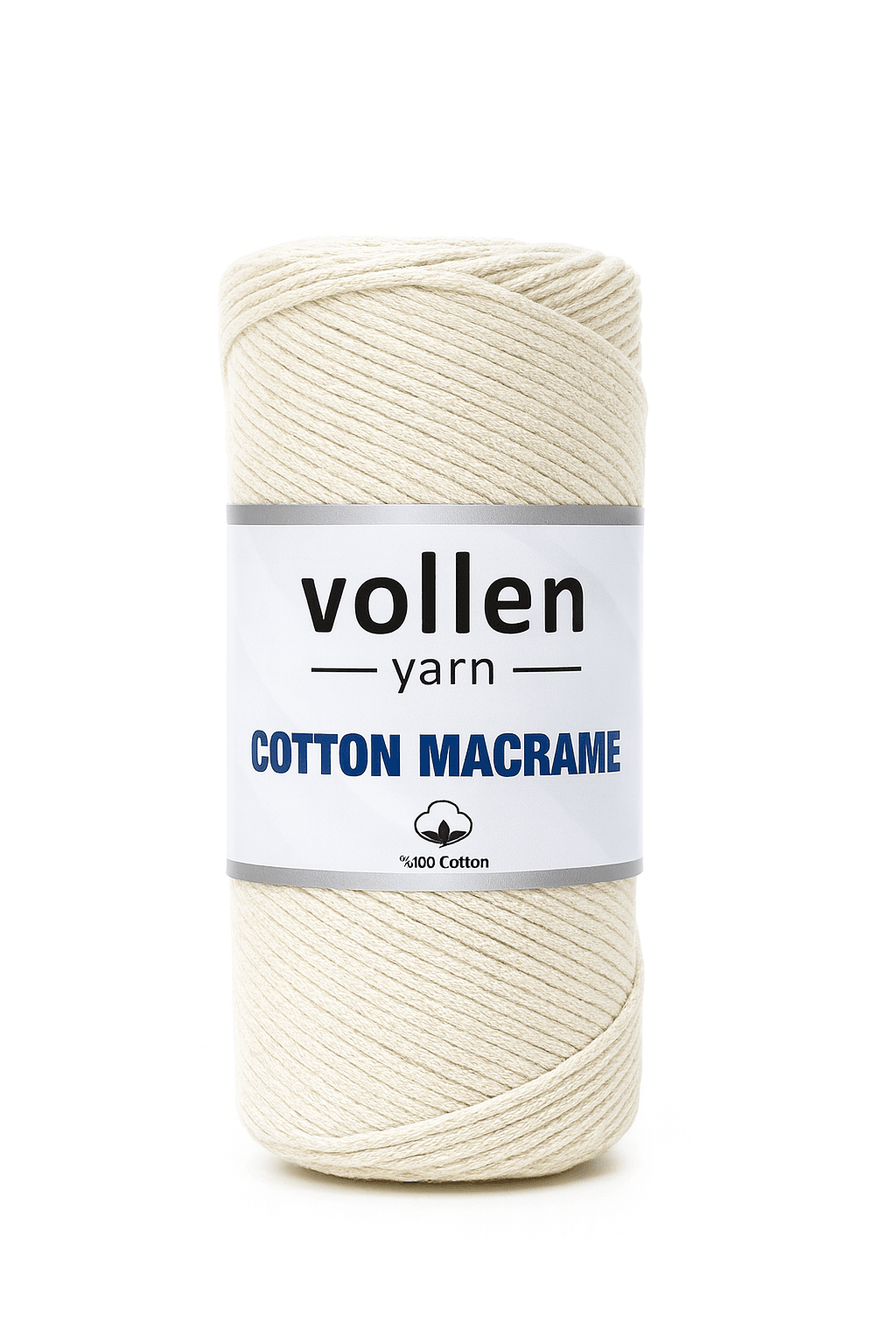 Premıum Koton Pamuk Makrome İpi,2mm Pamuk Zincir Makrome,supla,çanta ipi - 4109-Krem