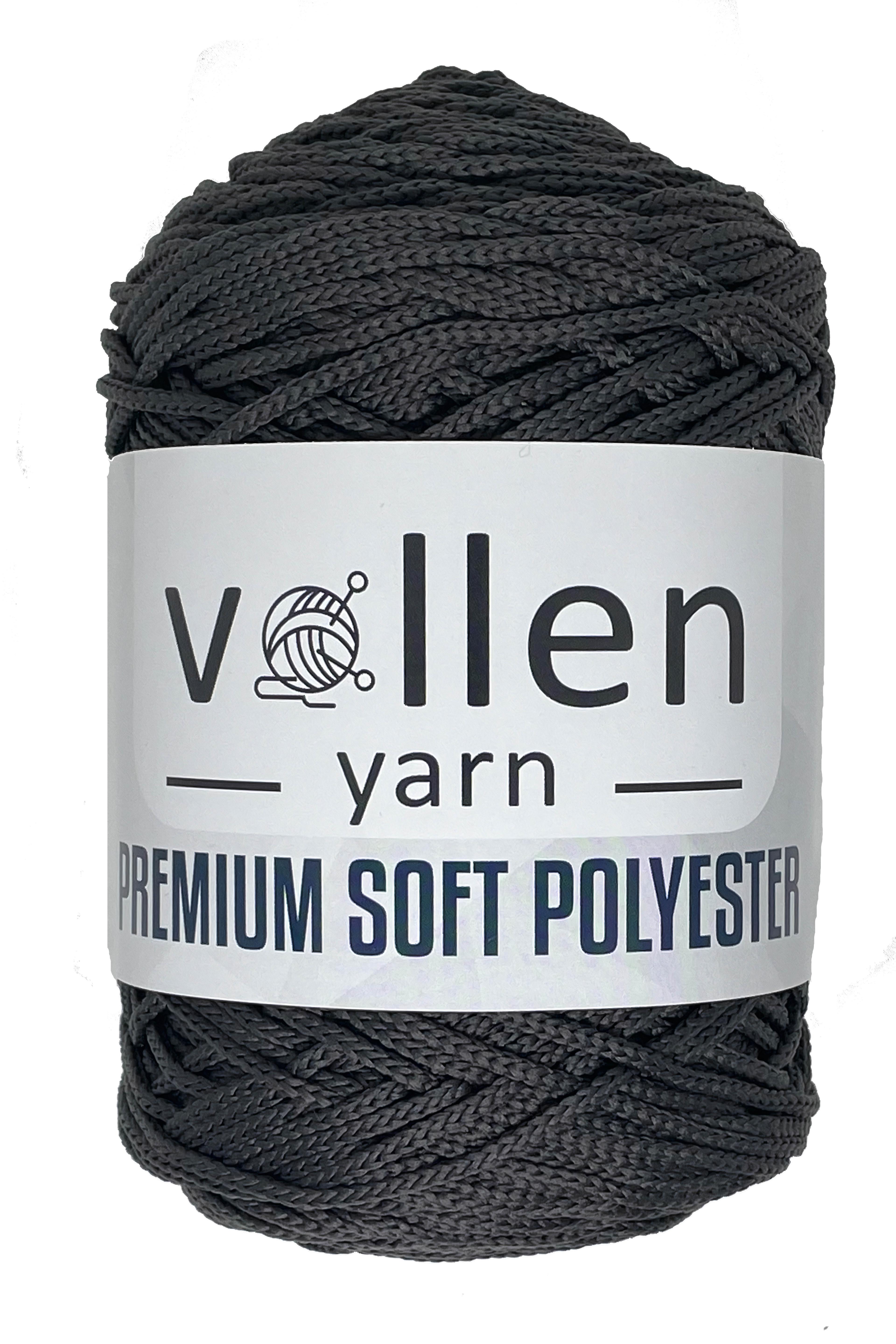 Vollen Yarn Polyester Soft Macrame Hobby Ipi 250 Grams-175 Meters Bag Ipi Premium Polyester Macrame Ipi Supla - 1706 ANTHRACITE