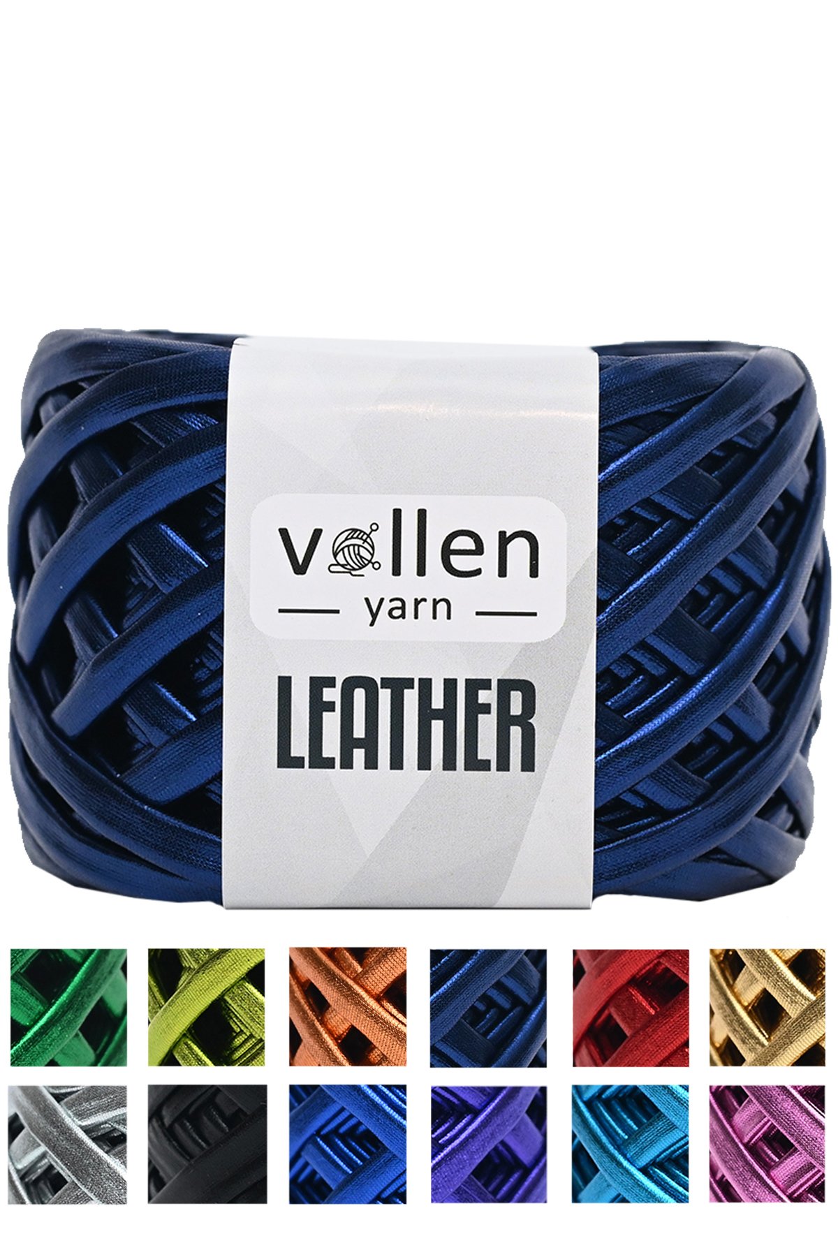 Vollen Yarn Premium Metalik Deri İp 120Gr/60Mt - 2306-LACİVERT