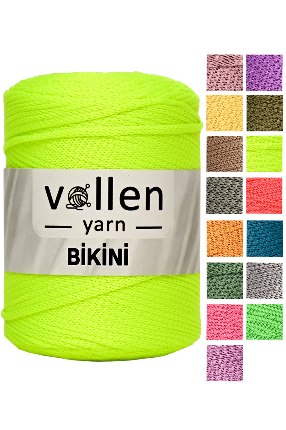 Vollen Yarn Bikini Mayo İpi,Su Tutmaz,Yazlık Pareo,Elbise,Şort,Bluz ipliği 100Gr/165Mt - 2915-FOSFOR YEŞİL