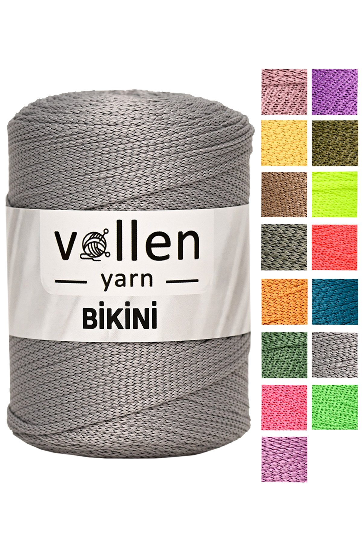 Vollen Yarn Bikini Mayo İpi,Su Tutmaz,Yazlık Pareo,Elbise,Şort,Bluz ipliği 100Gr/165Mt - 2913-GRİ