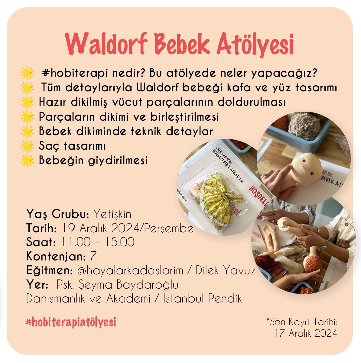 #hobiterapi Waldorf Bebek Atölyesi - Yetişkin Grubu