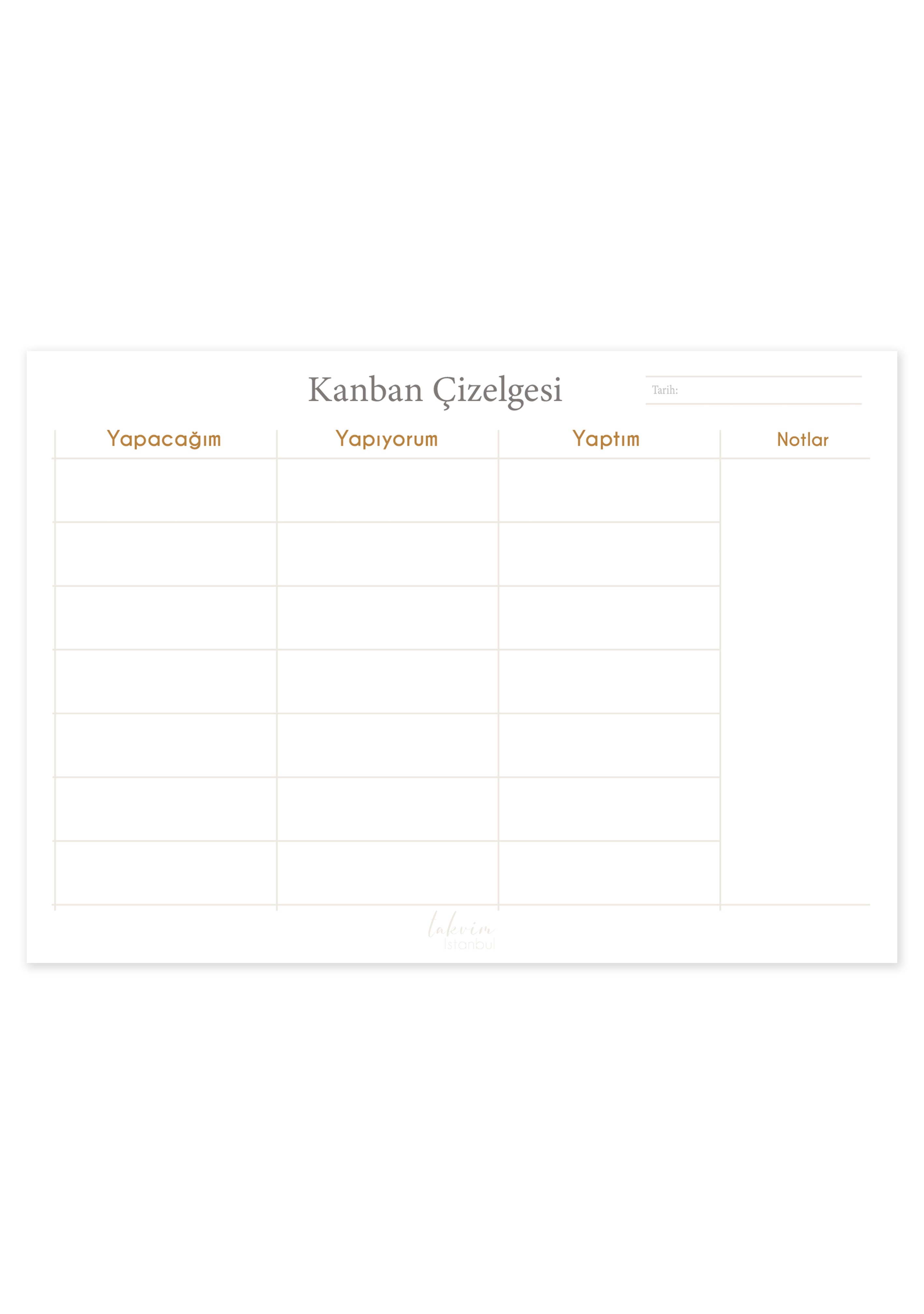 Kanban Çizelgesi Sayfası