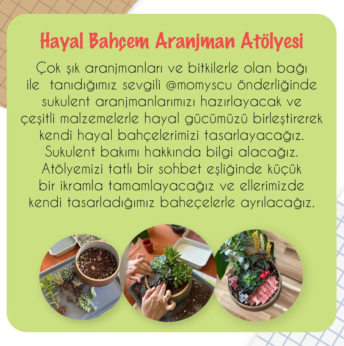 #hobiterapi Hayal Bahçem Aranjman Atölyesi - Yetişkin Grubu