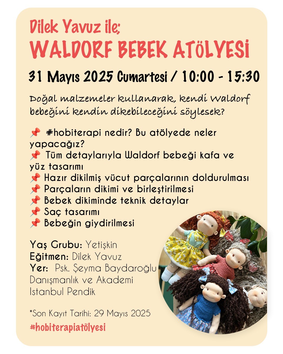 #hobiterapi Waldorf Bebek Atölyesi - 31 Mayıs 2025 Cumartesi