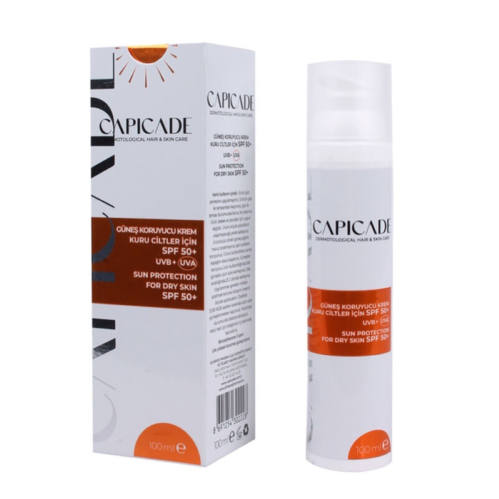 Capicade Güneş Koruyucu Krem Kuru Ciltler İçin SPF50+ 100 ml