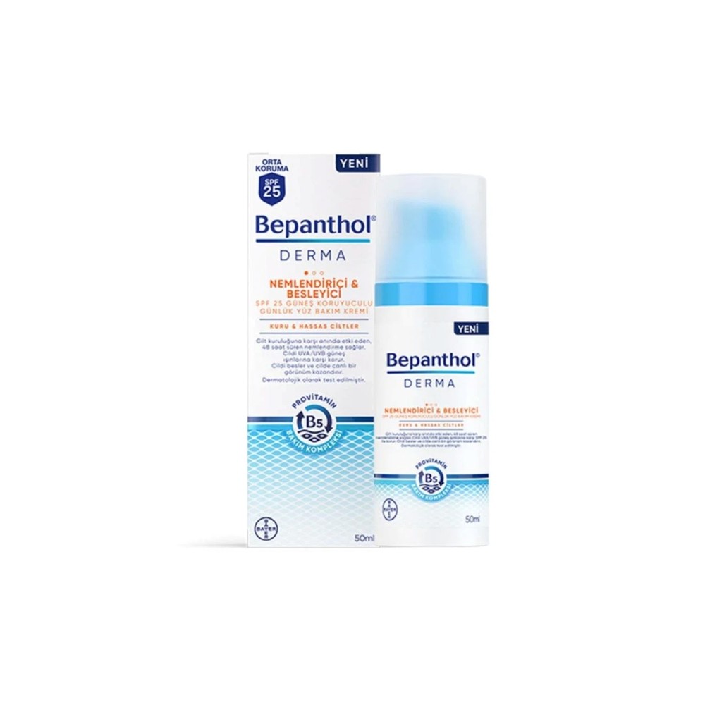 Bepanthol Derma Nemlendirici ve Besleyici SPF 25 Yüz Bakım Kremi 50 ml