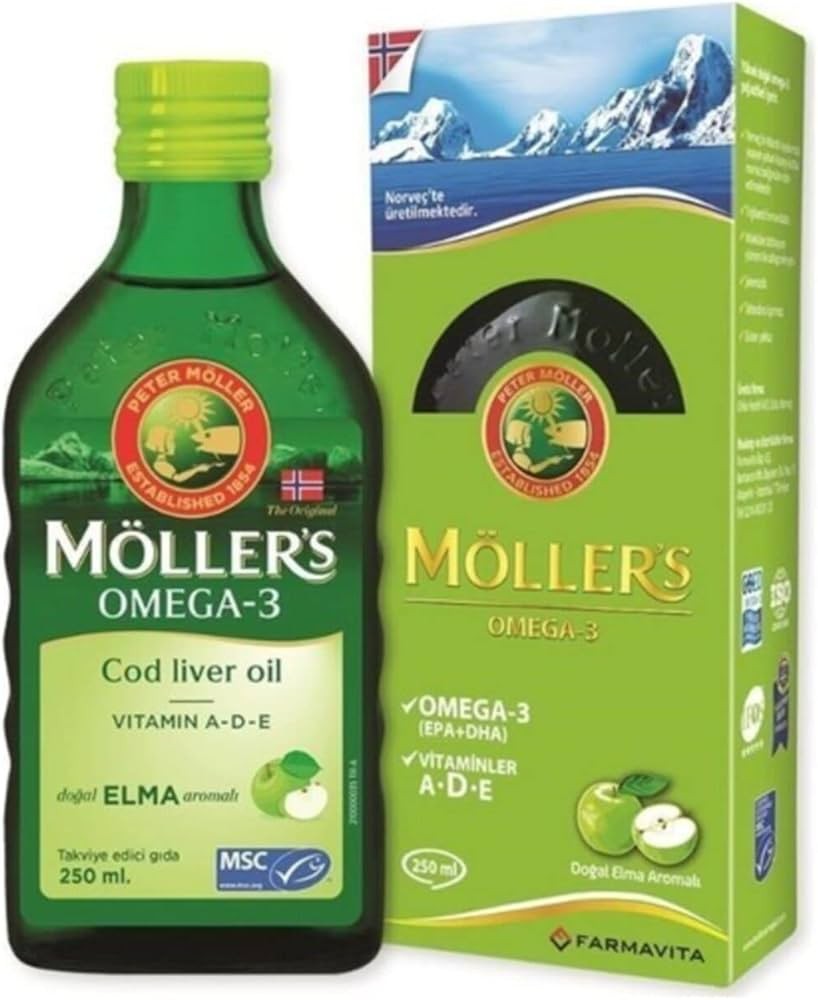 Möller's Omega 3 Doğal Elma Aromalı Balık Yağı Şurubu 250 ml