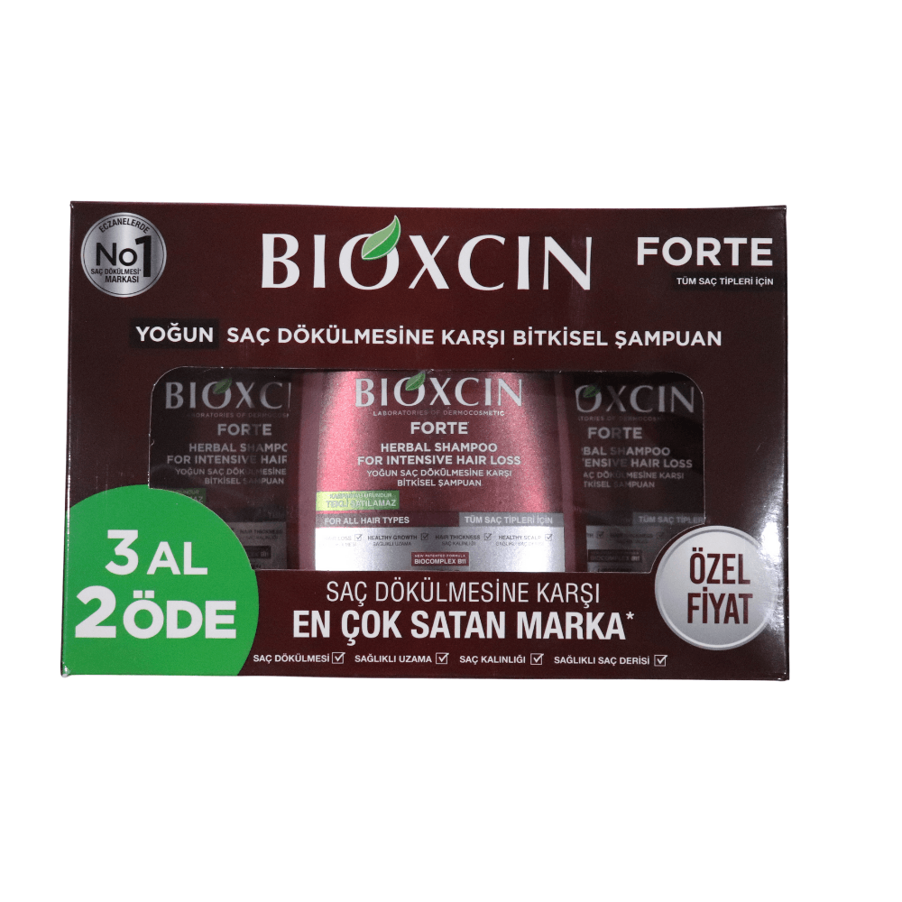 Bioxcin Forte Yoğun Saç Dökülmesine Karşı Bitkisel Şampuan 300 ml - 3 Al 2 Öde