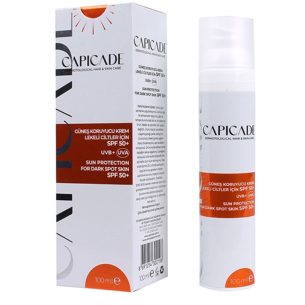 Capicade Güneş Koruyucu Krem Lekeli Ciltler İçin SPF50+ 100 ml