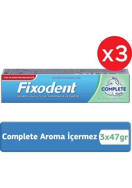 Fixodent Protez Yapıstırıcı Krem 47 gr AROMASIZ (3ADET)