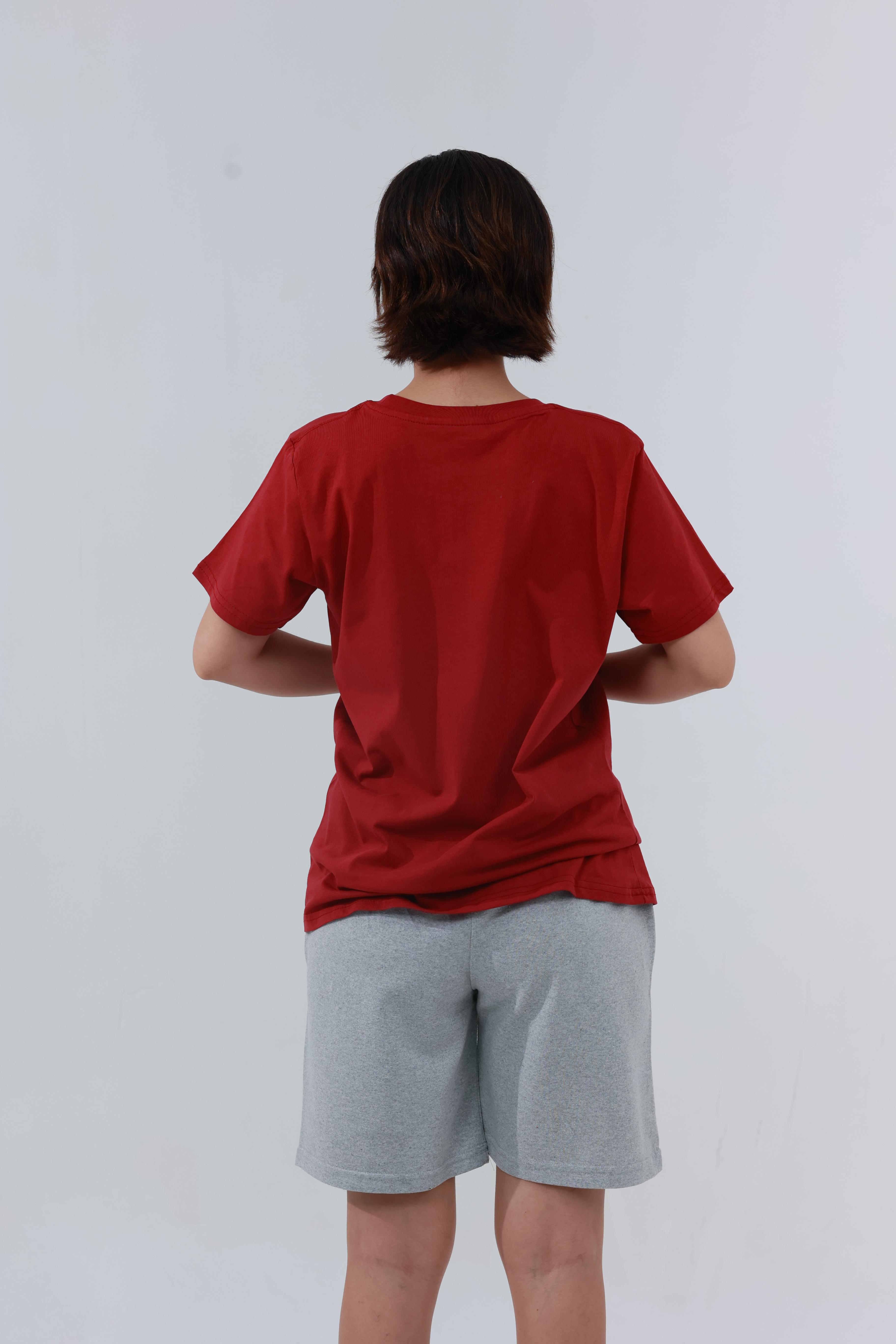 Kadın Penye Regular T-Shirt Kırmızı