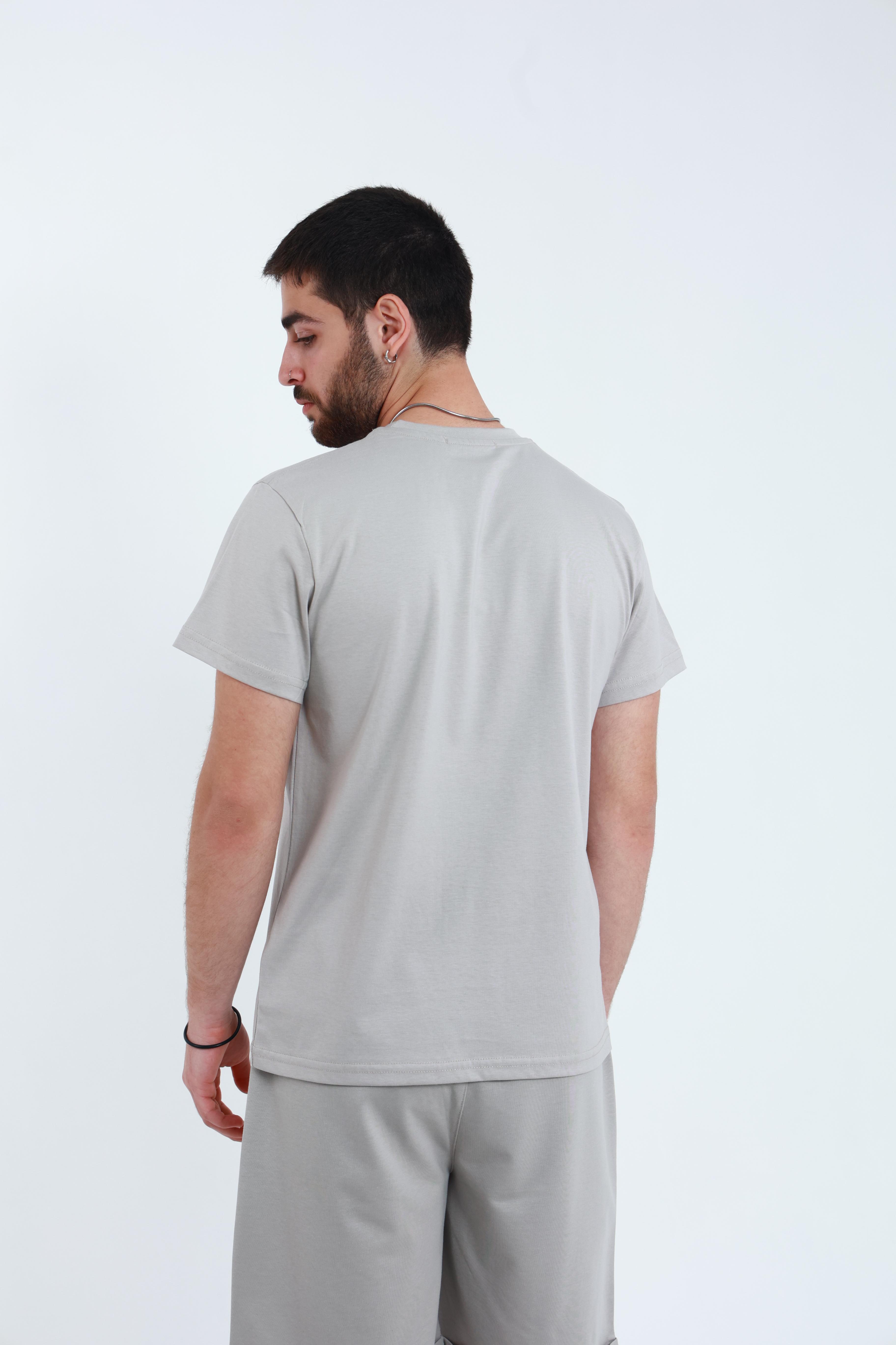 Erkek Penye Regular T-Shirt Taş