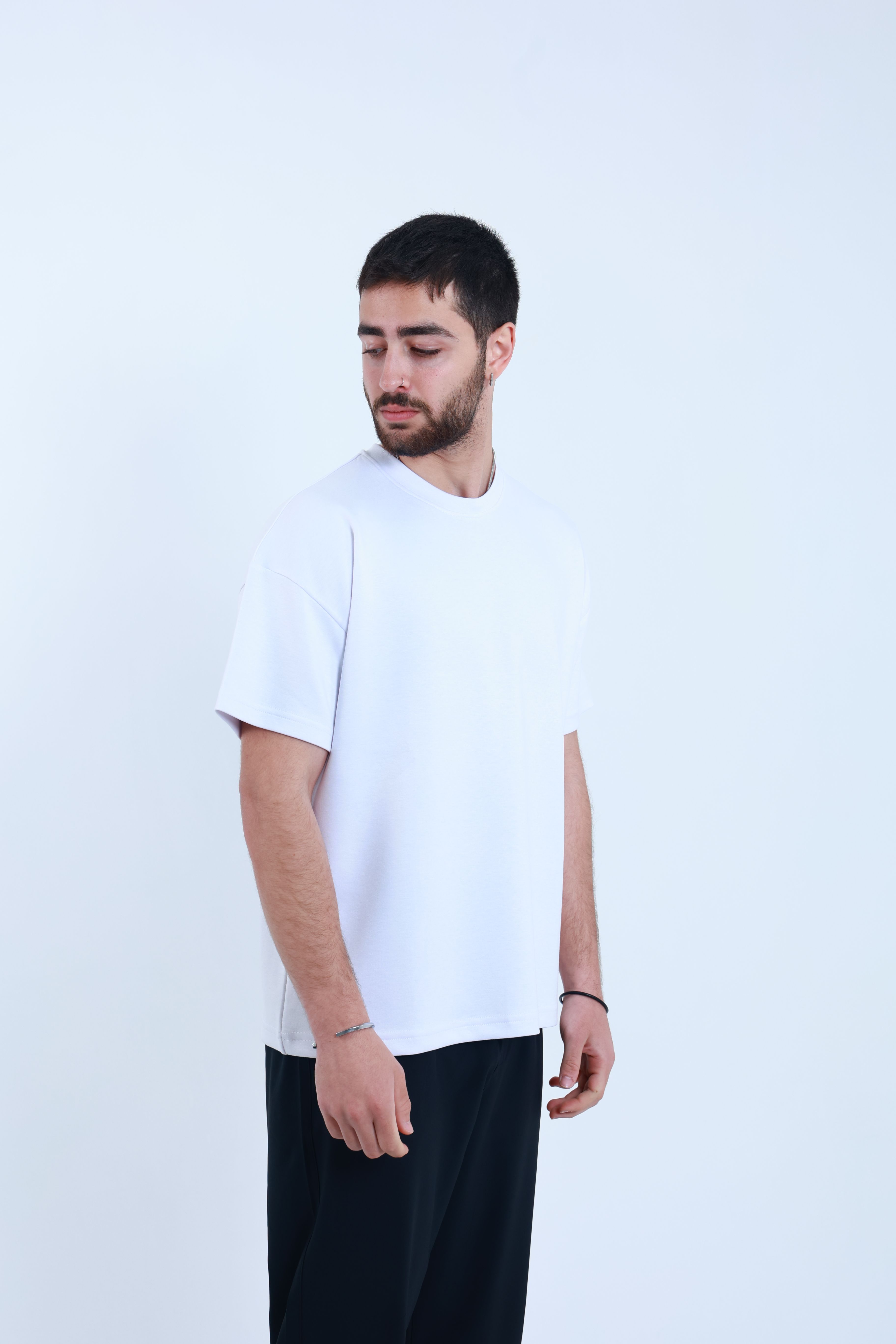 Modal Oversized T-Shirt Beyaz