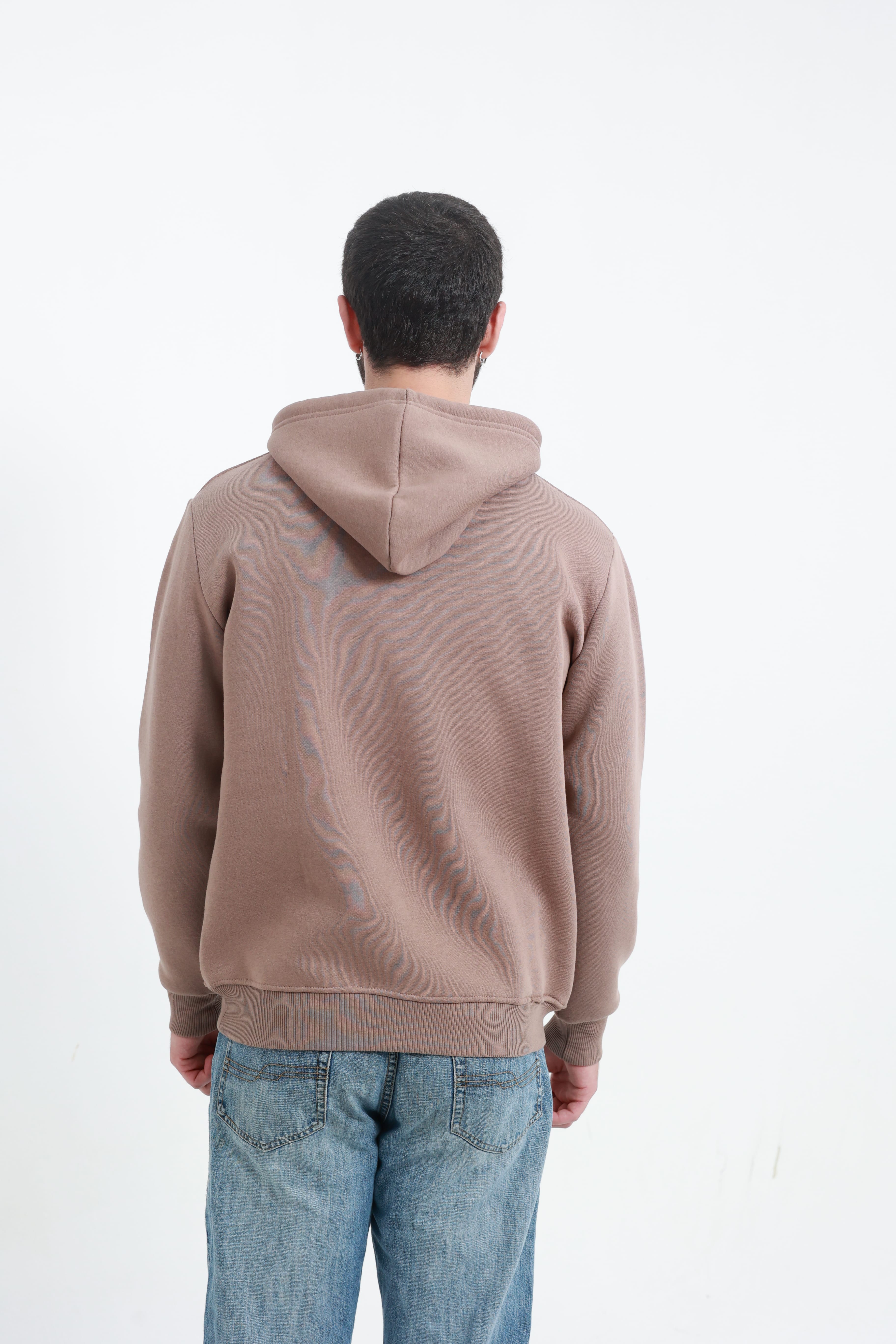 Erkek Yandan Cepli Sweatshirt Kahverengi
