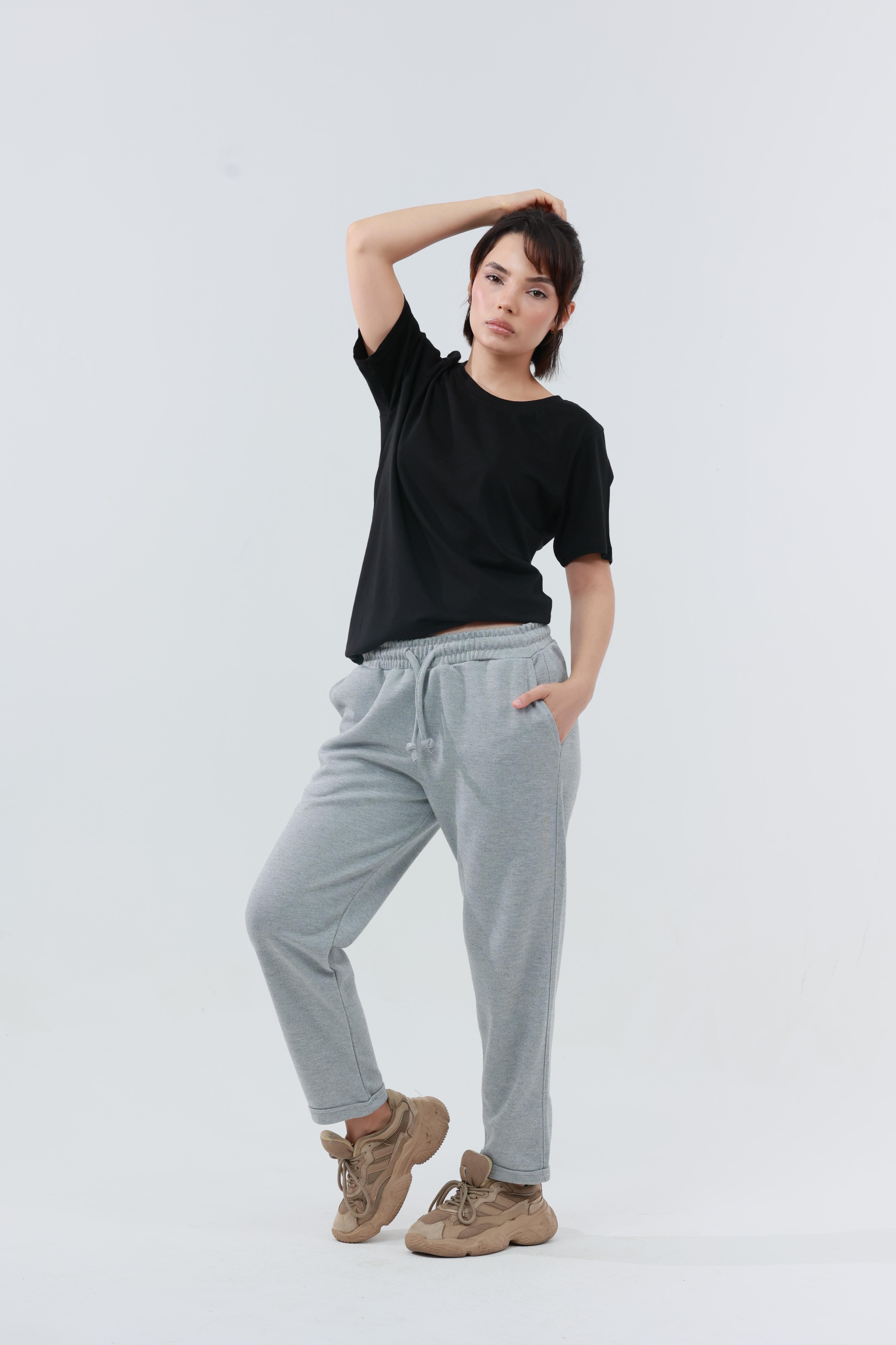 Kadın Penye Regular T-Shirt Siyah