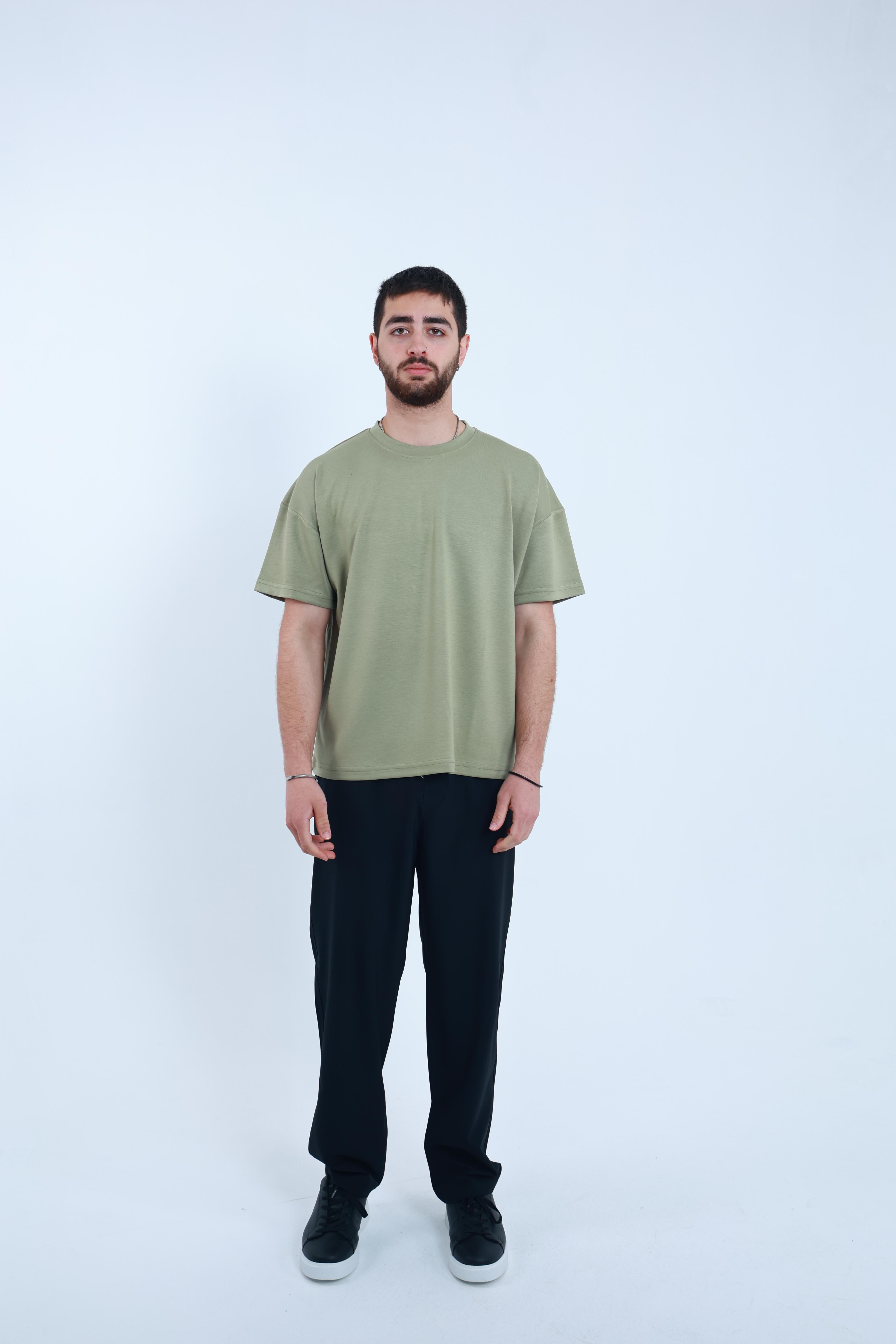 Modal Oversized T-Shirt Yeşil