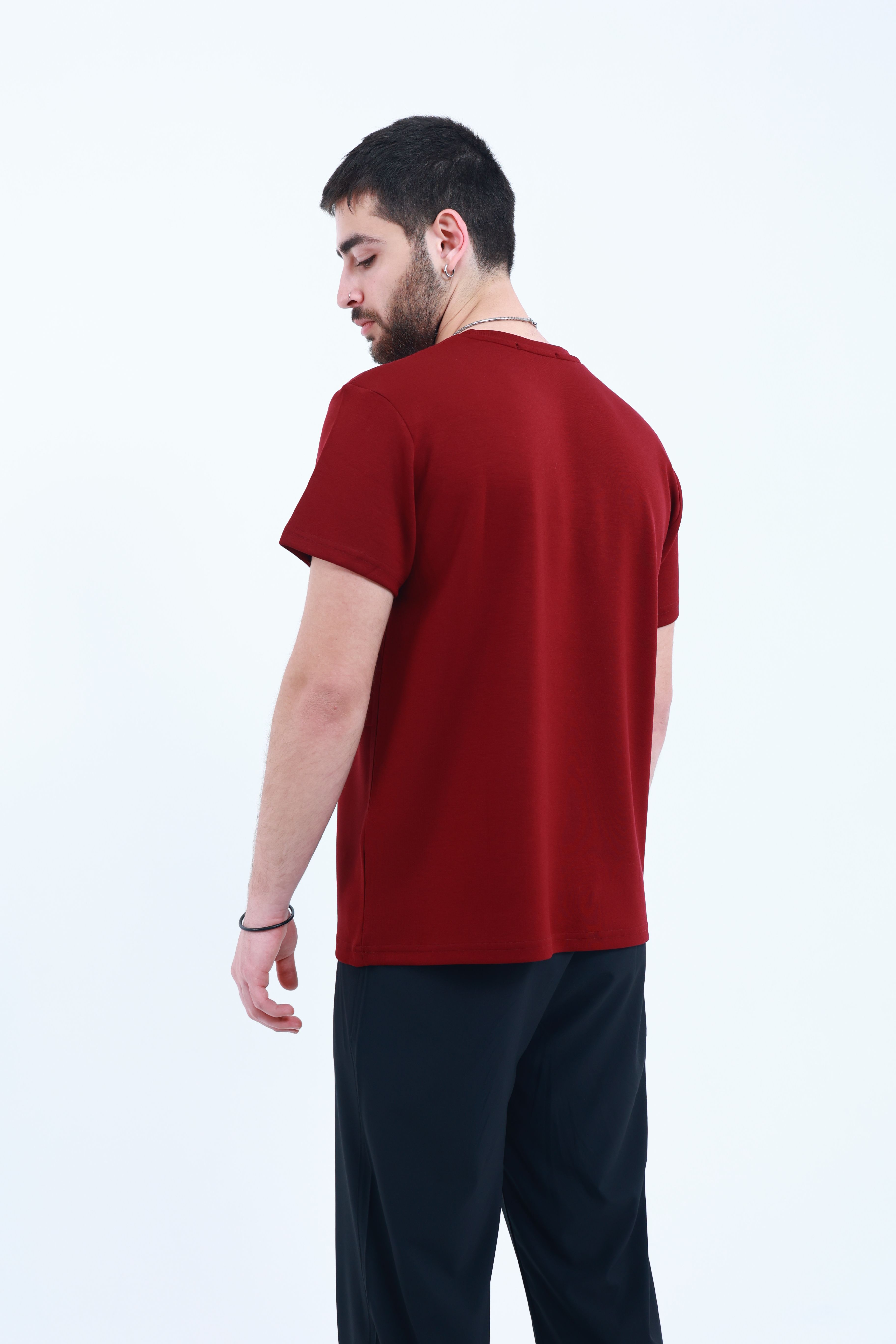 Modal Regular T-Shirt Bordo