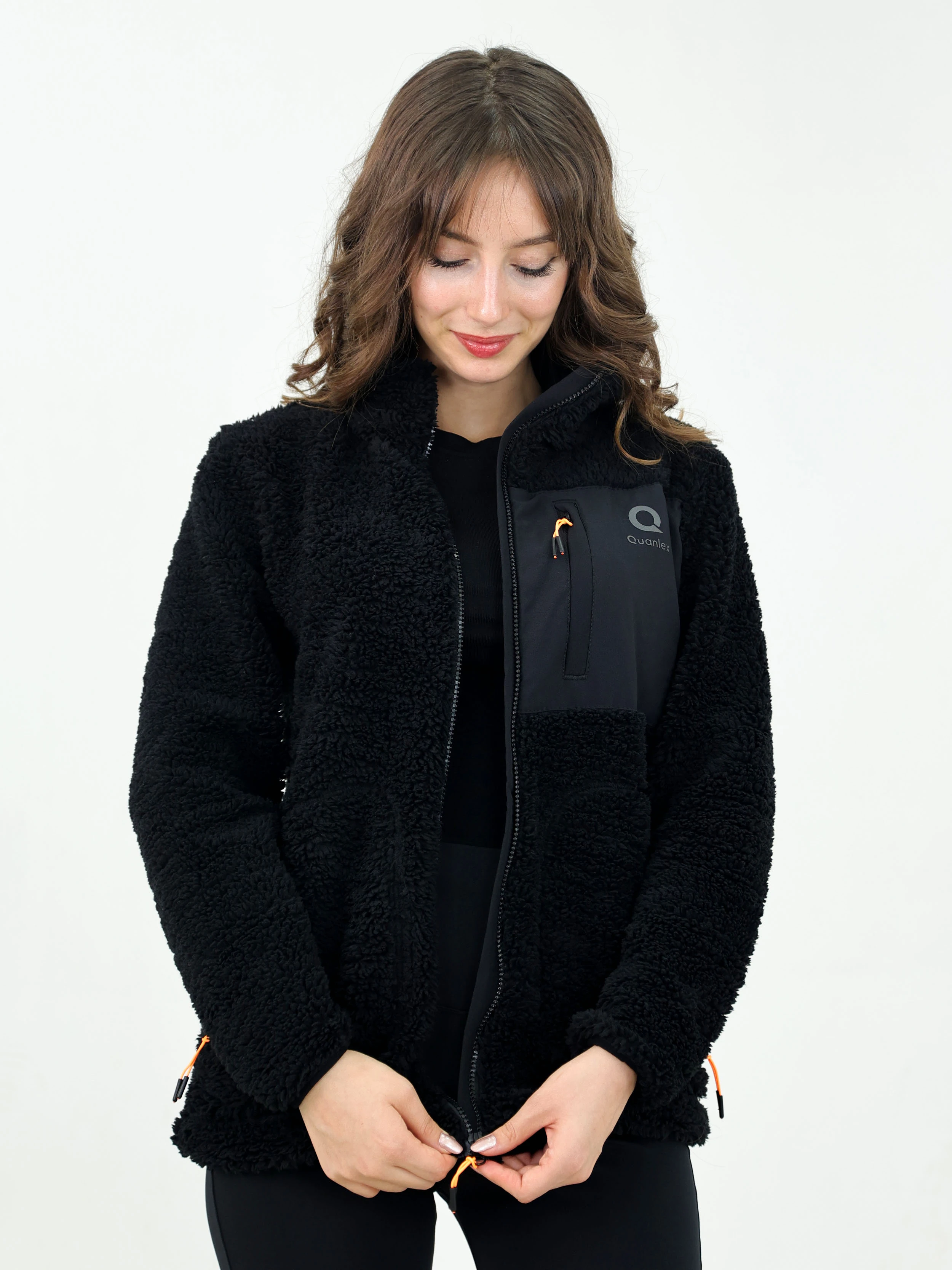 Siyah Kadın Kuzu Welsoft Polar Ceket
