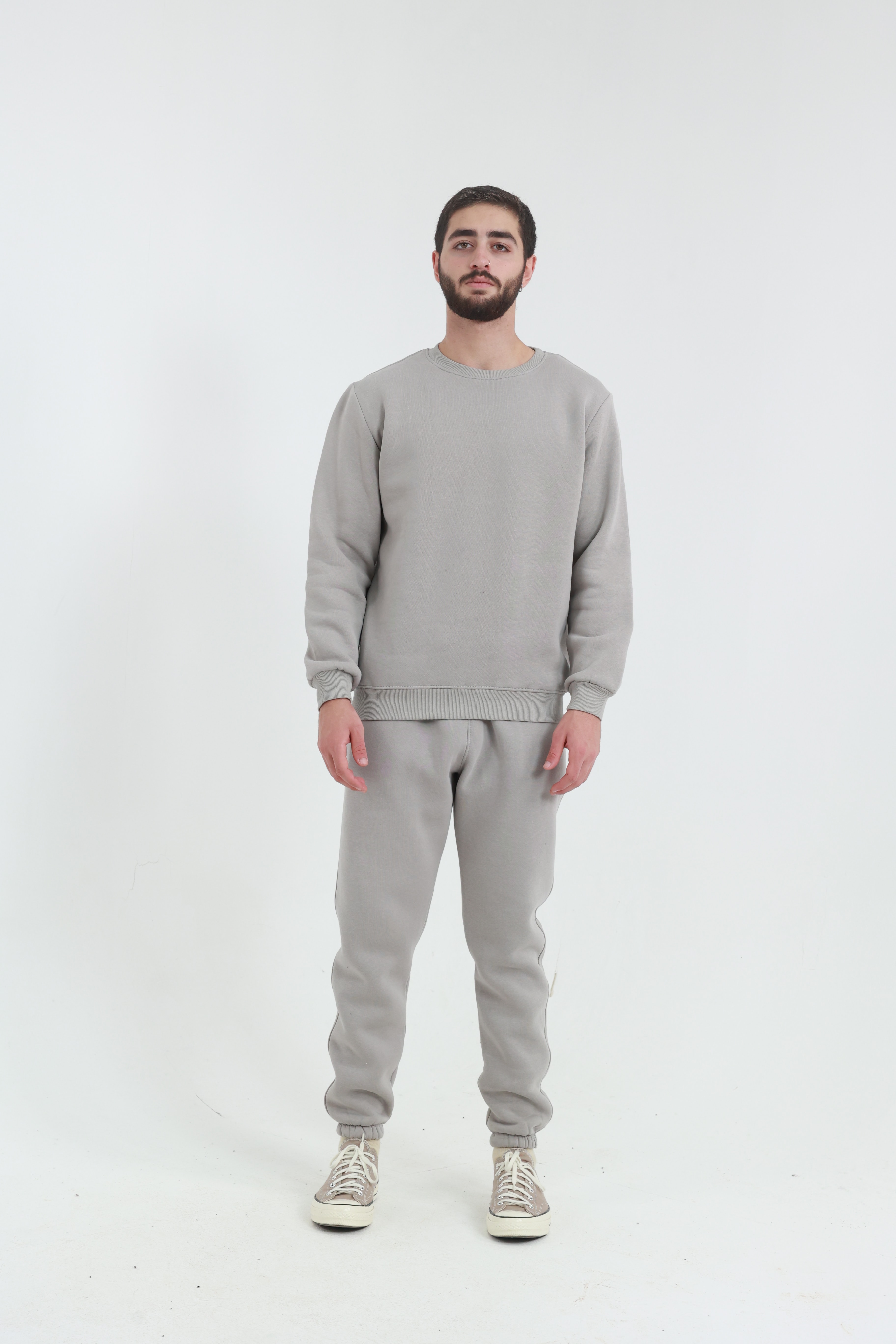Taş Penye Regular Fit Bisiklet Yaka 3 İplik Eşofman Takım