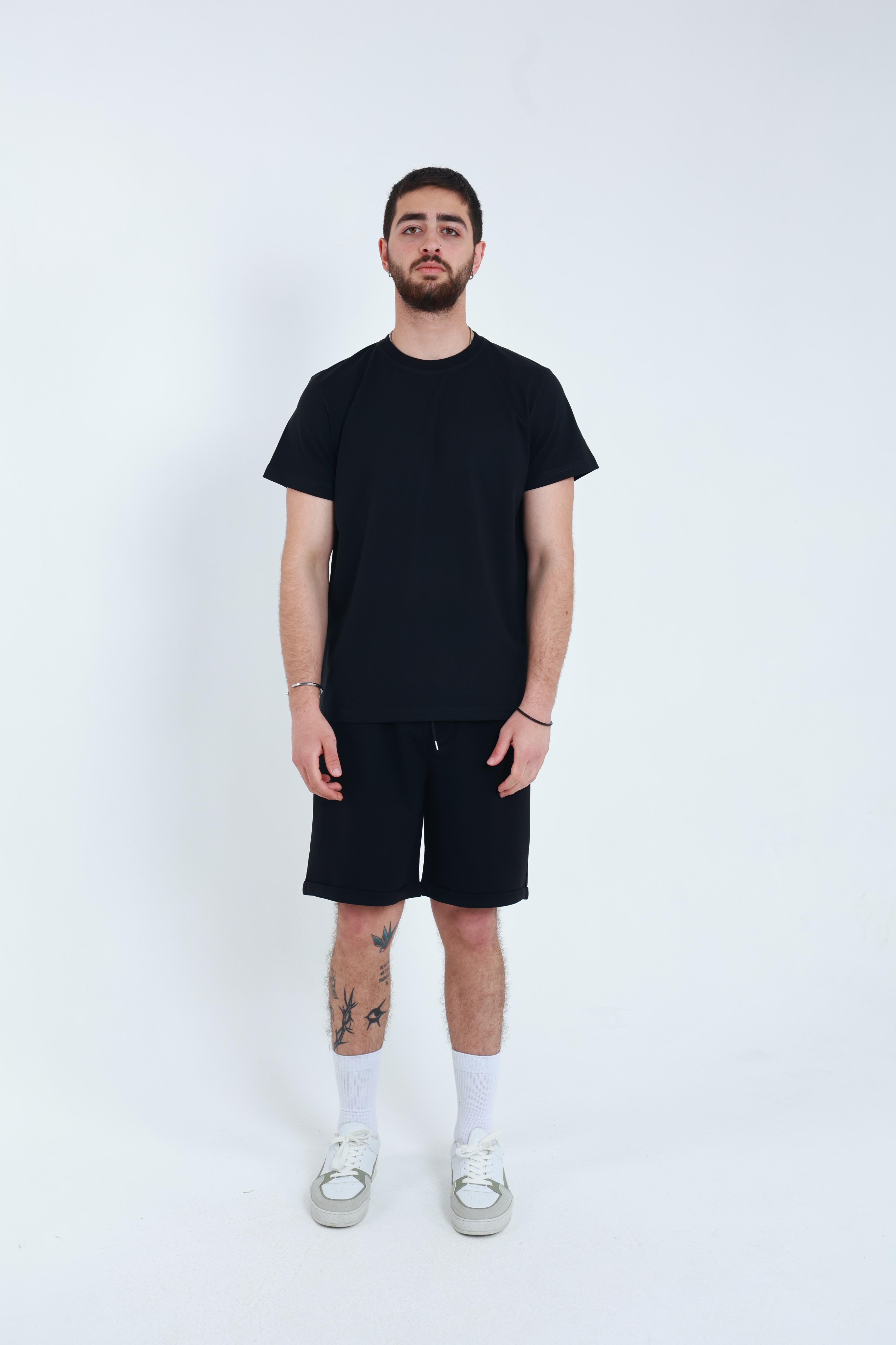 Şort T-Shirt Takım Siyah