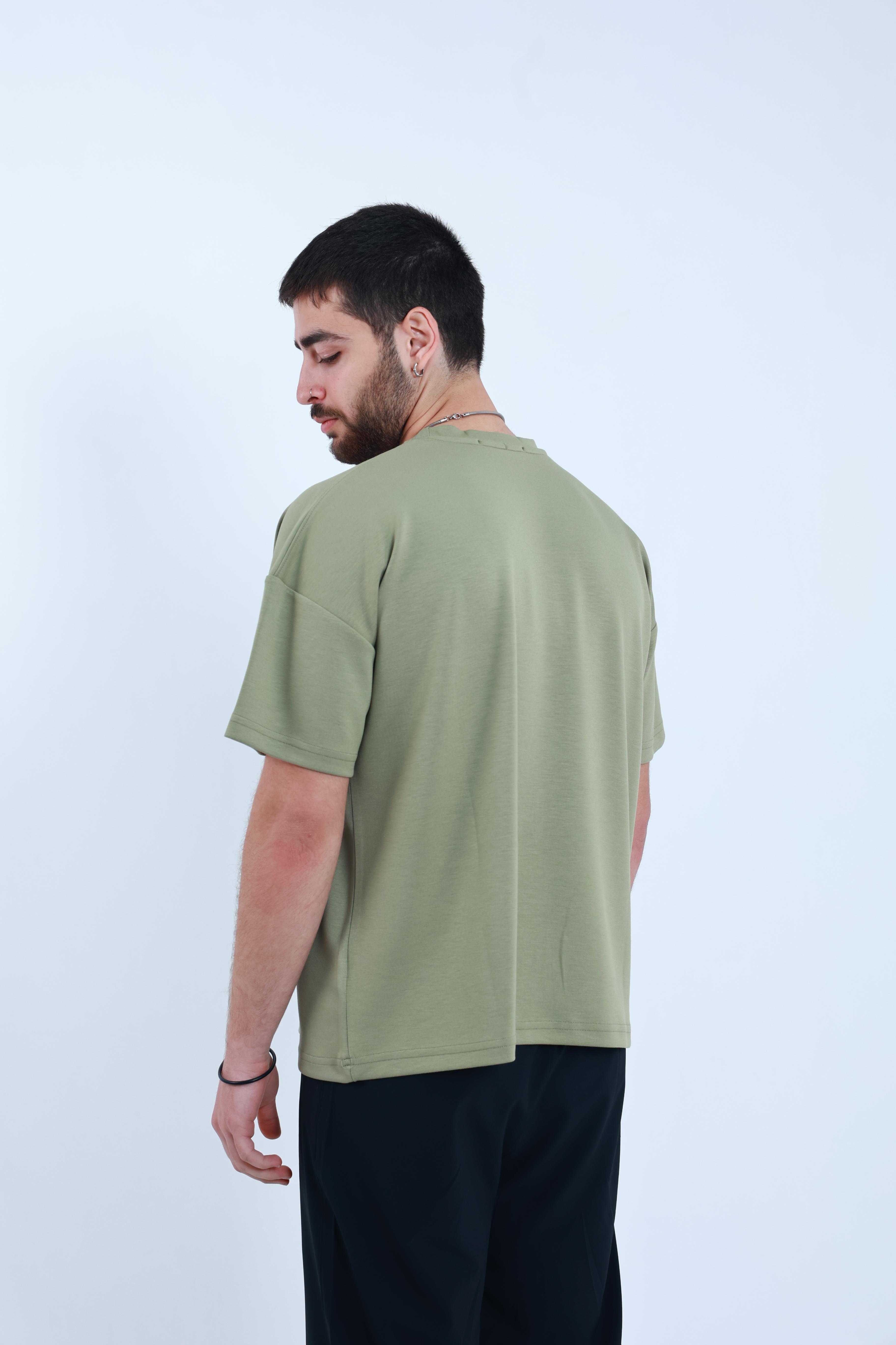 Modal Oversized T-Shirt Yeşil