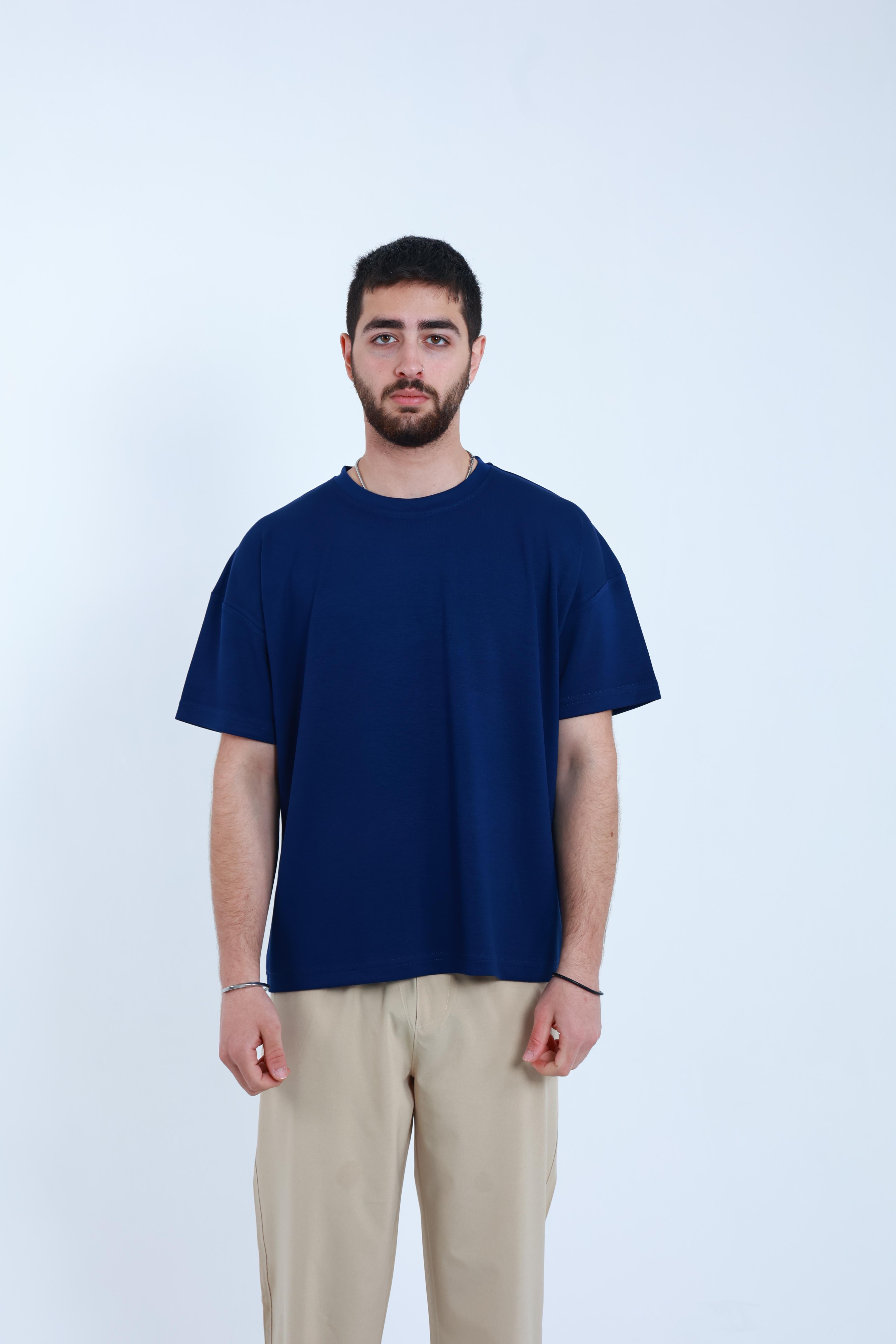 Modal Oversized T-Shirt Mavi