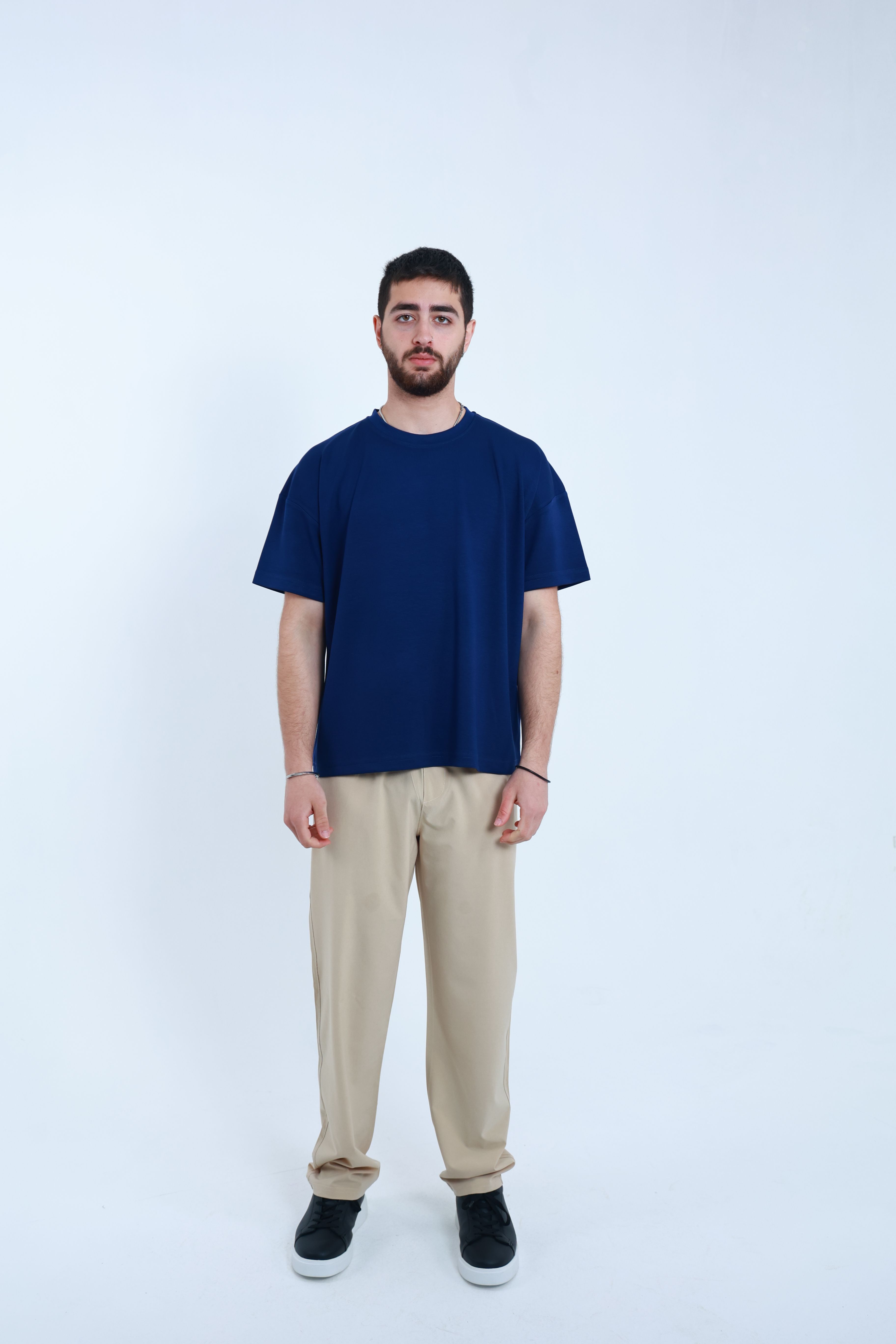 Modal Oversized T-Shirt Mavi