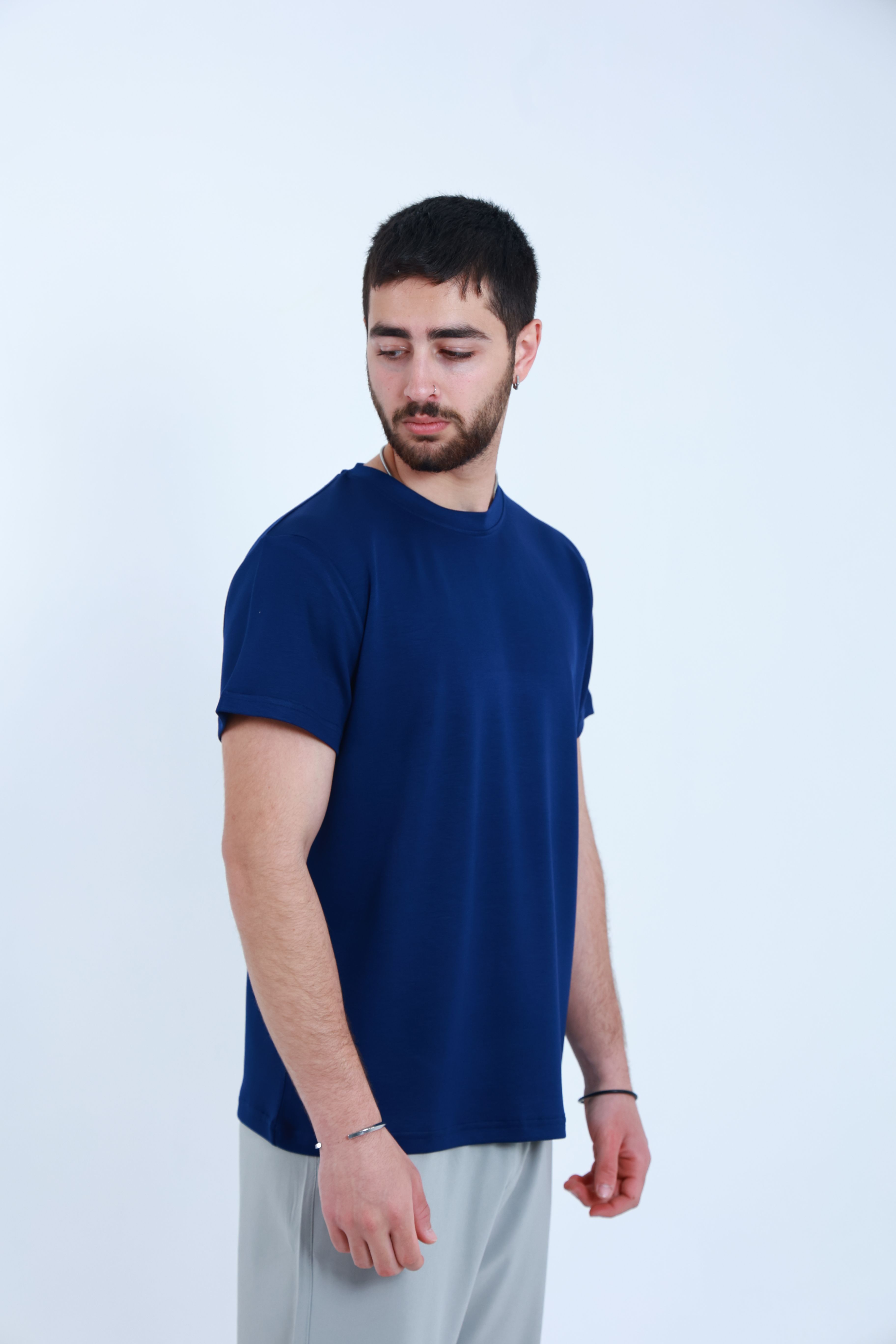 Modal Regular T-Shirt Mavi