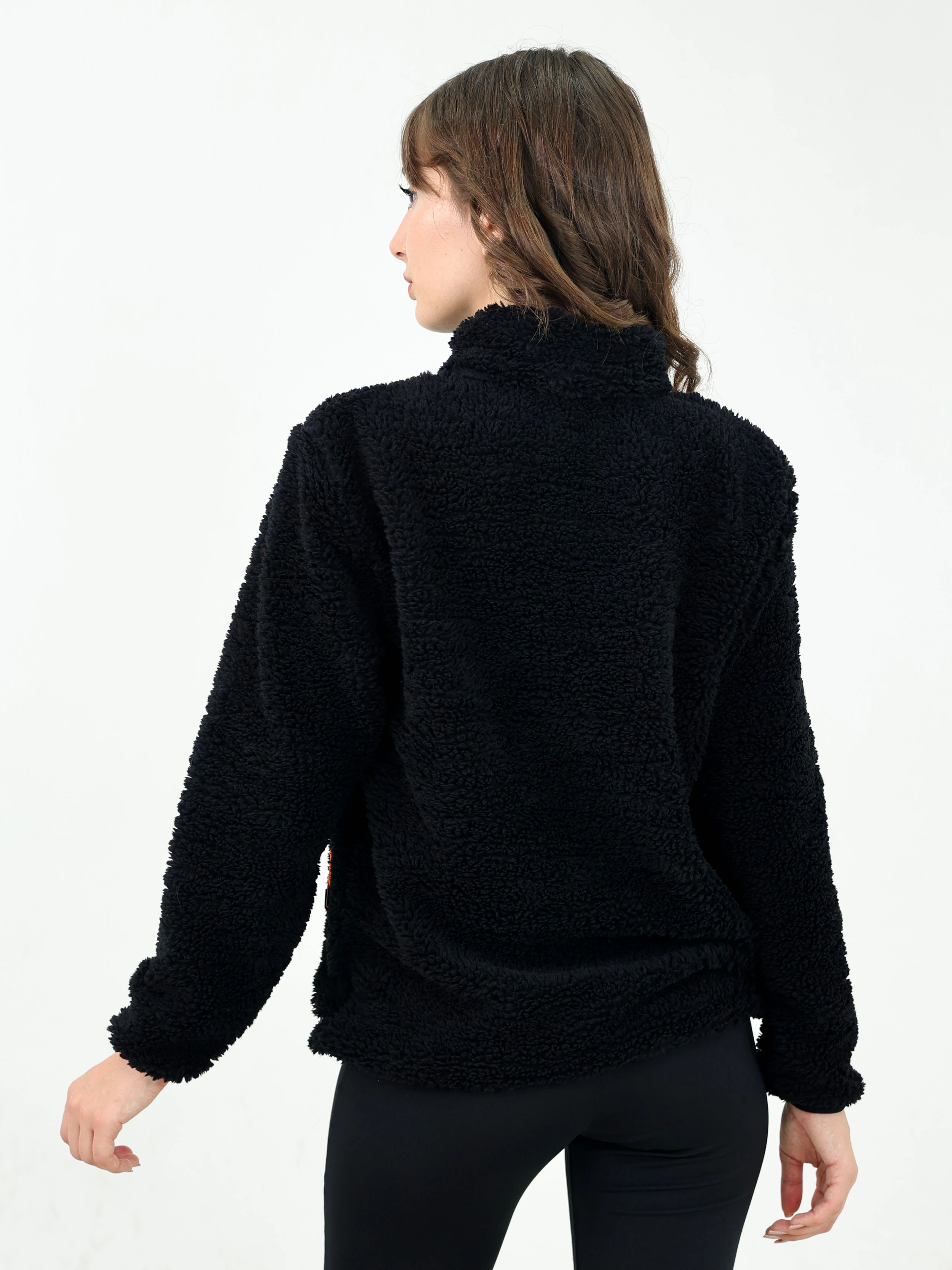 Siyah Kadın Kuzu Welsoft Polar Ceket