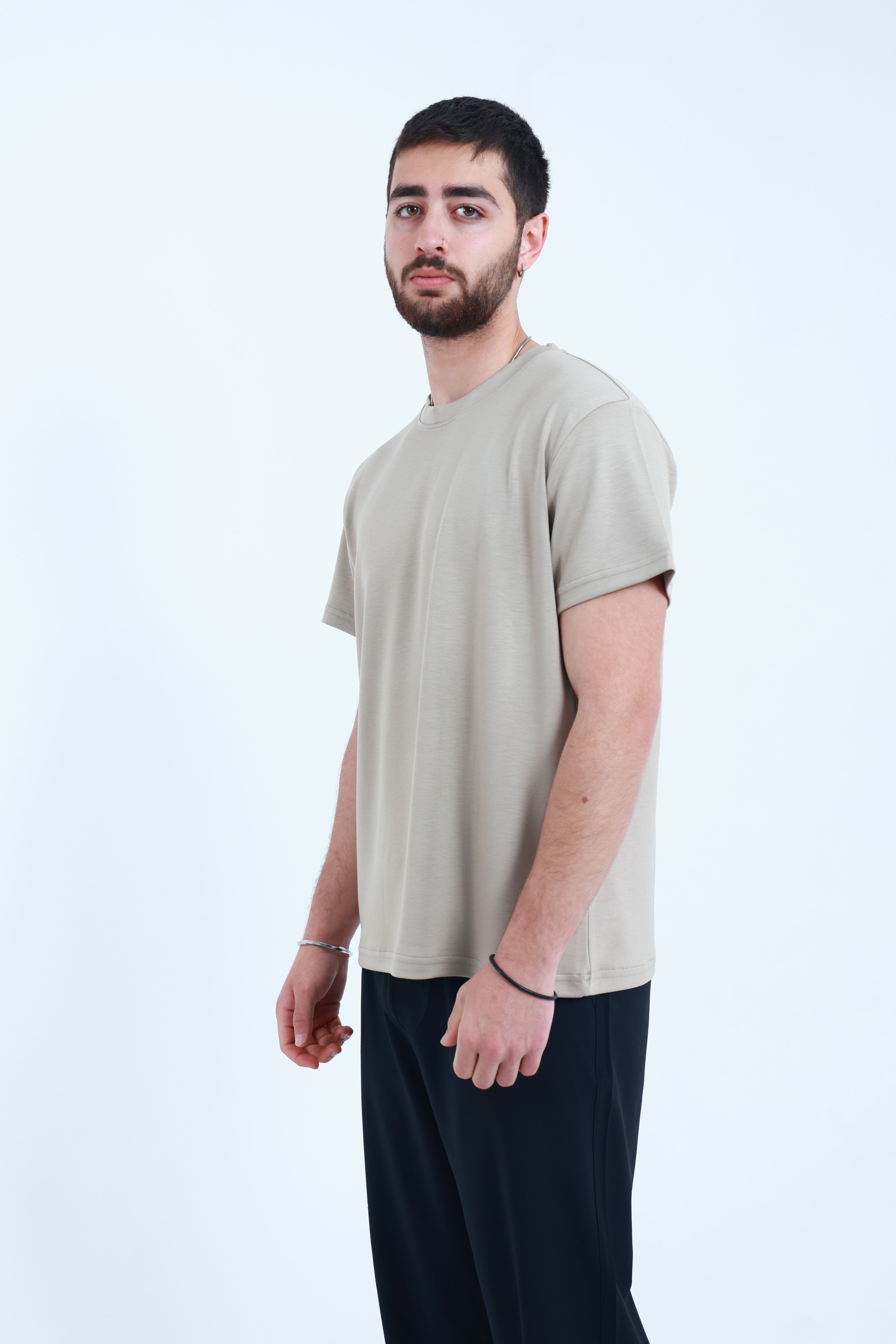 Modal Regular T-Shirt Taş