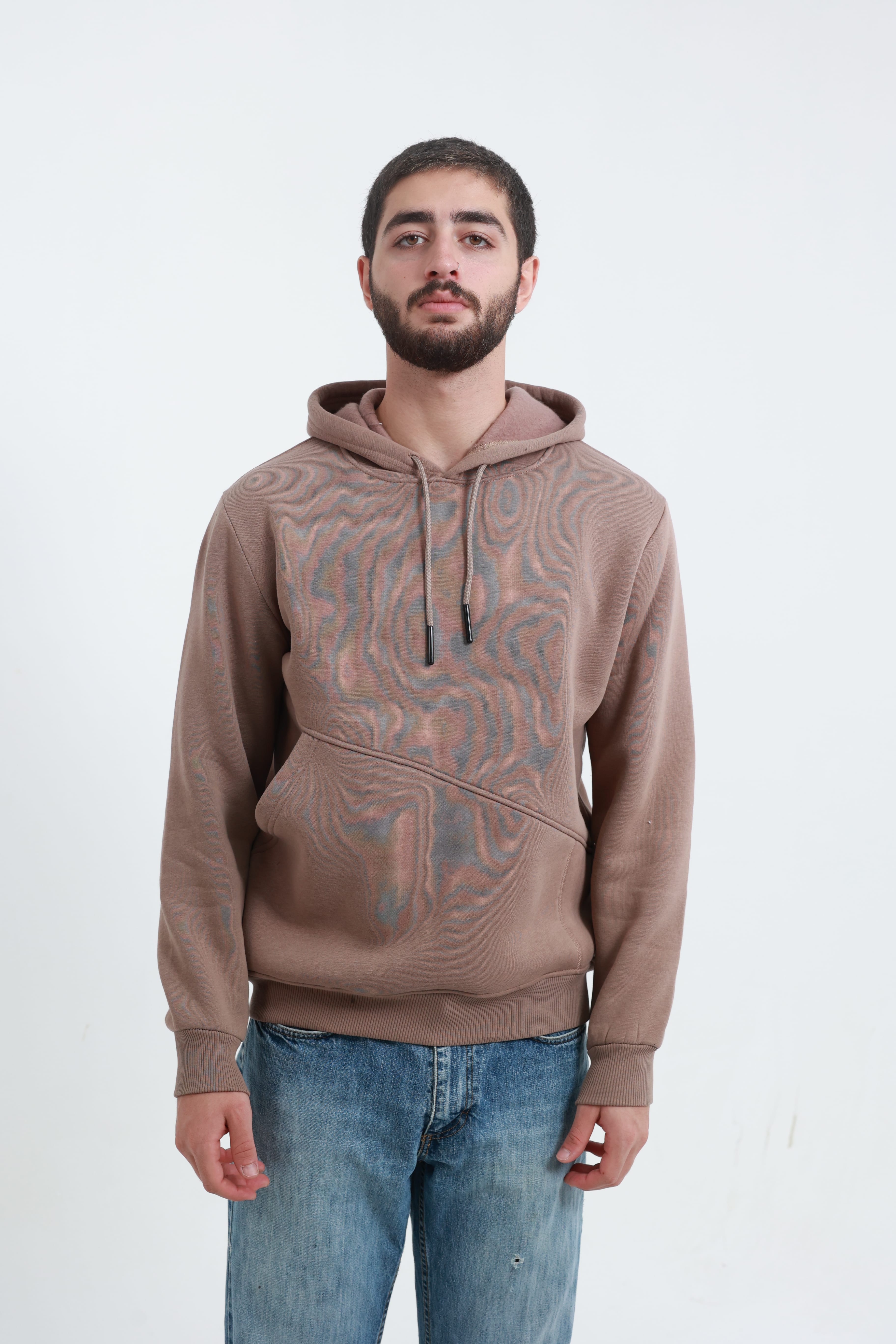 Erkek Yandan Cepli Sweatshirt Kahverengi