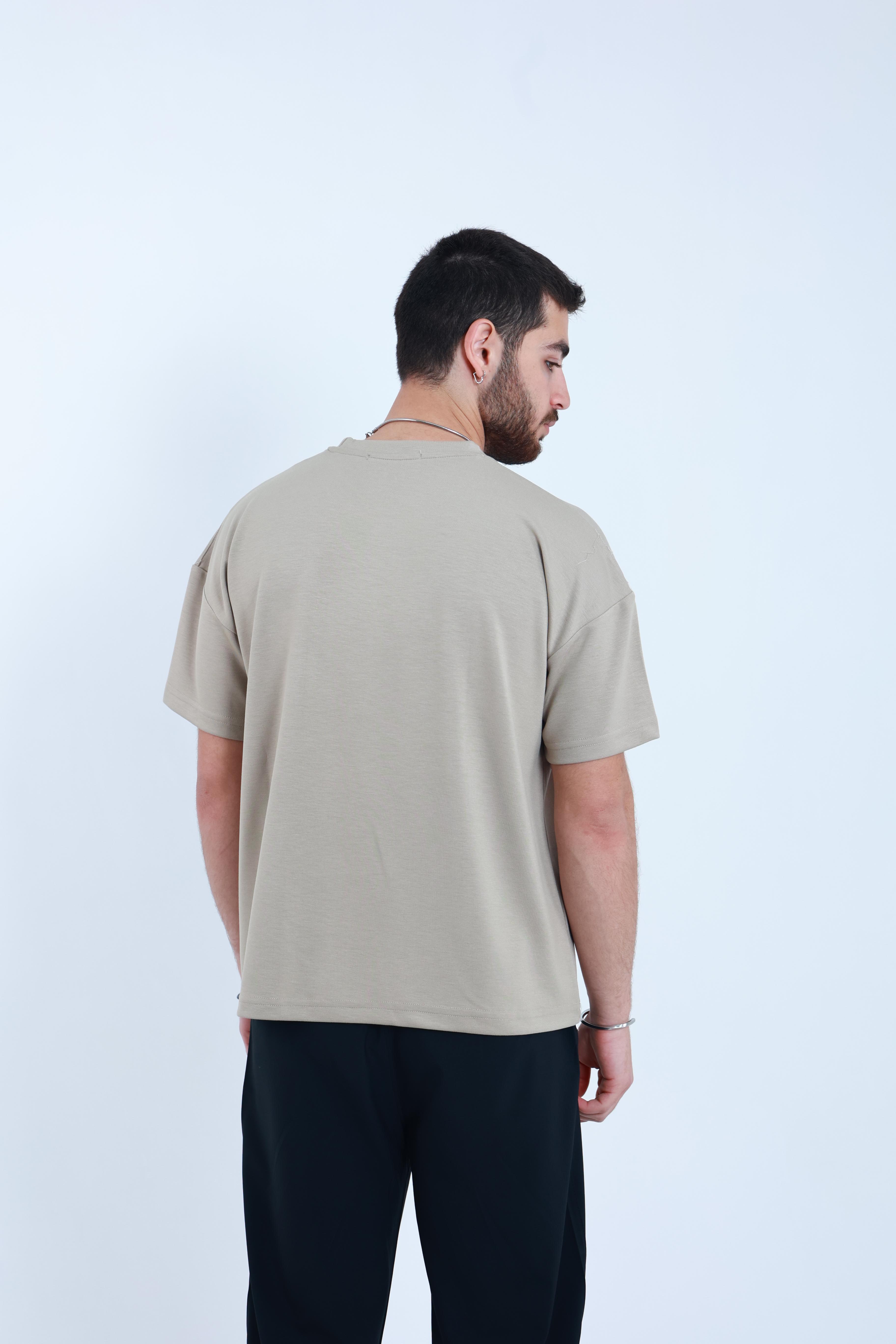 Modal Oversized T-Shirt Taş
