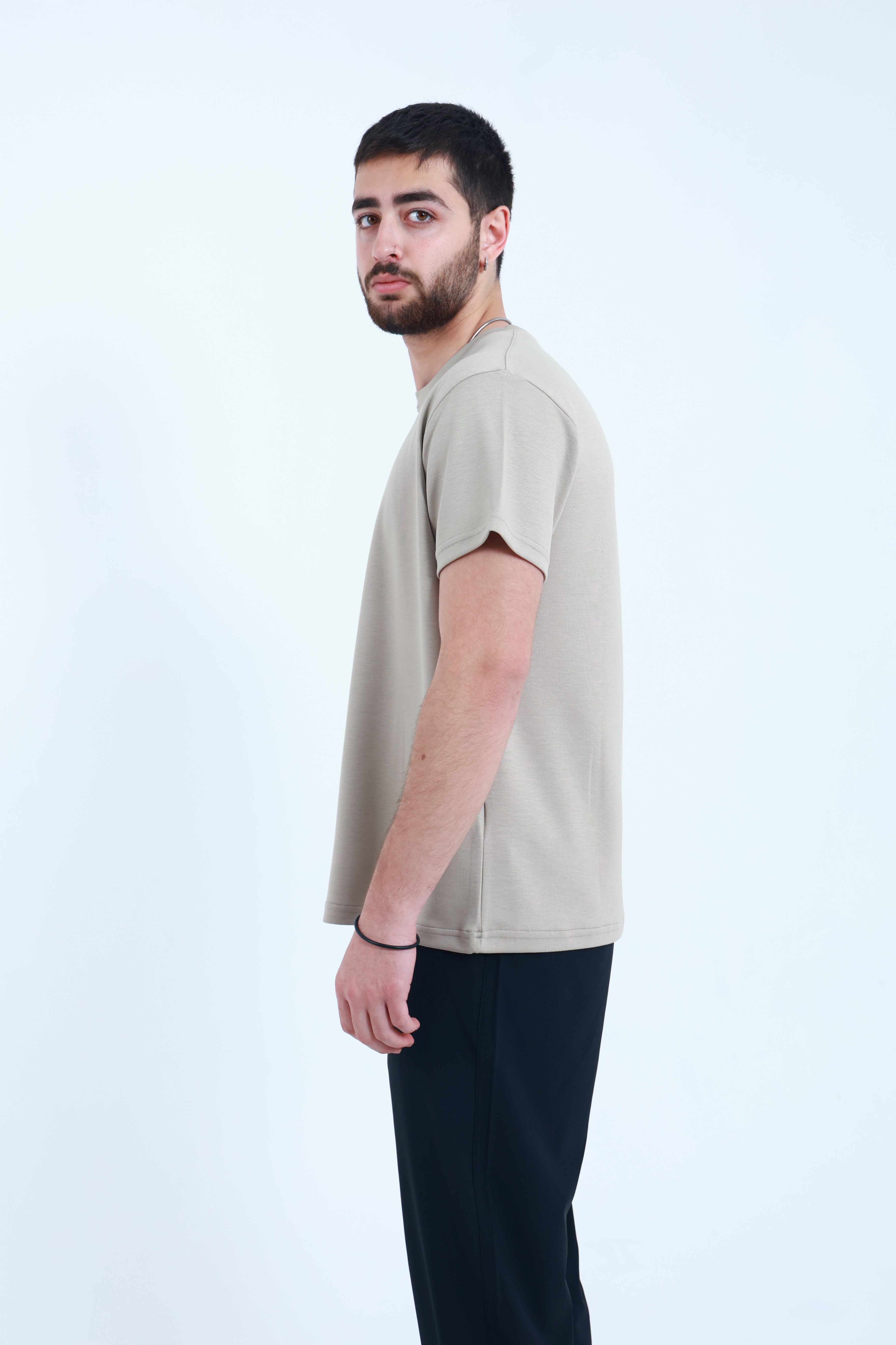 Modal Regular T-Shirt Taş